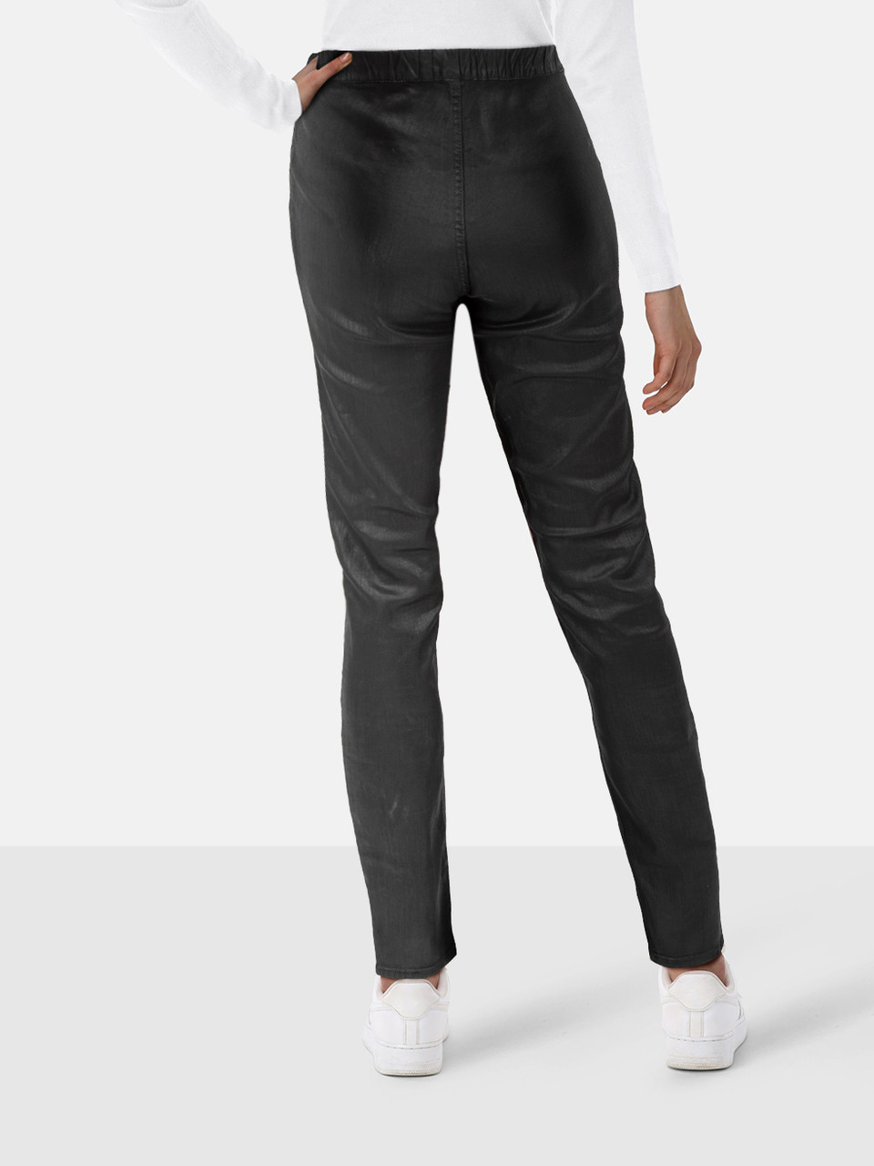 Rick Owens Black Waxed Denim Skinny Jeans