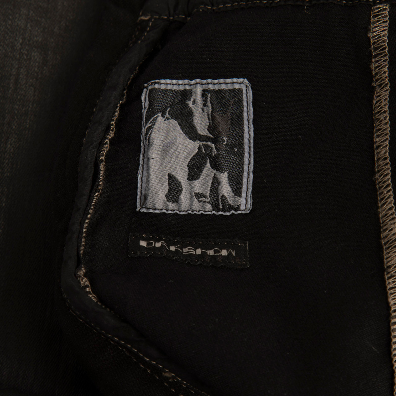 Rick Owens Black Waxed Denim Skinny Jeans