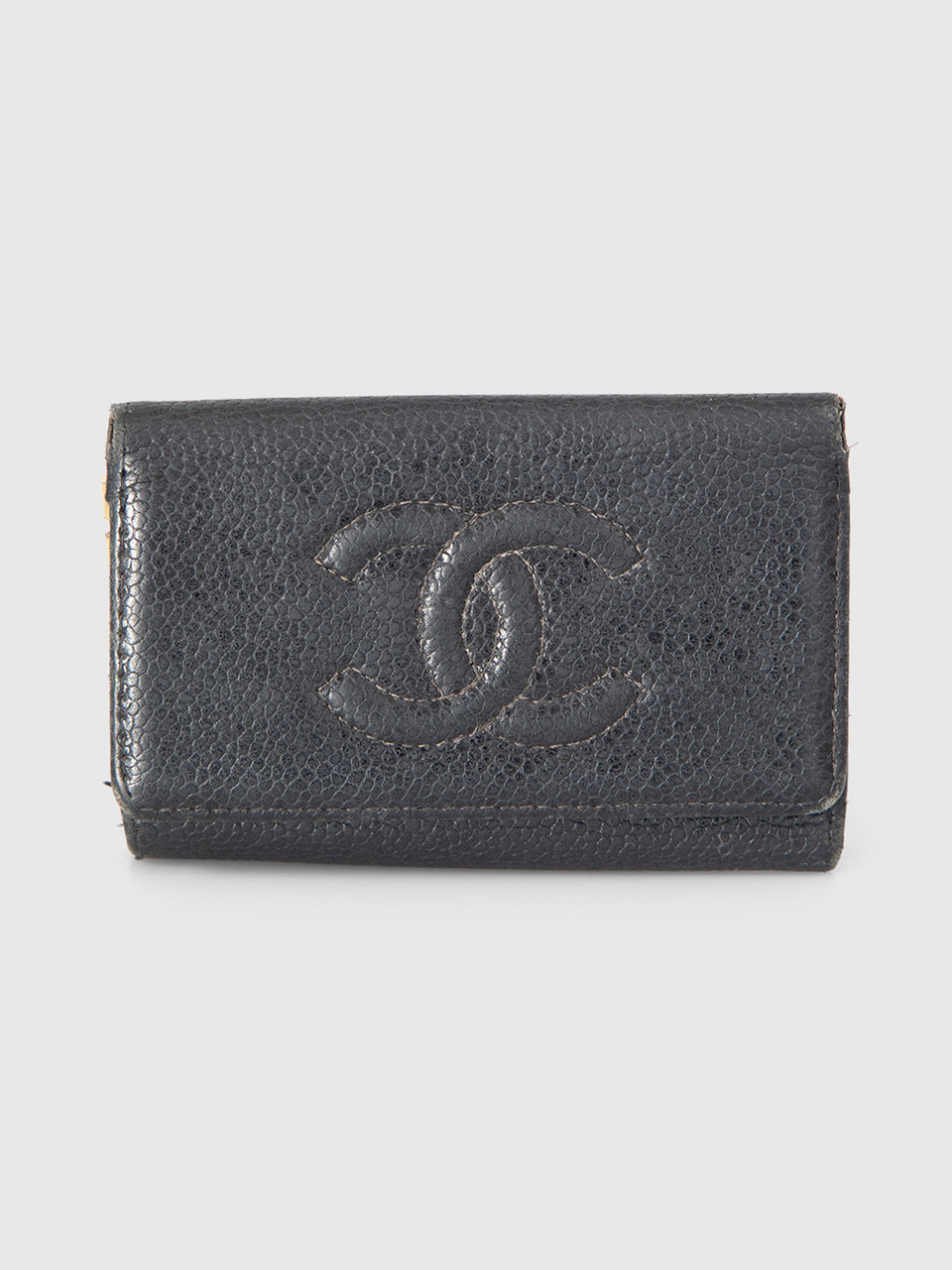 Chanel Black Caviar Leather CC Key Holder