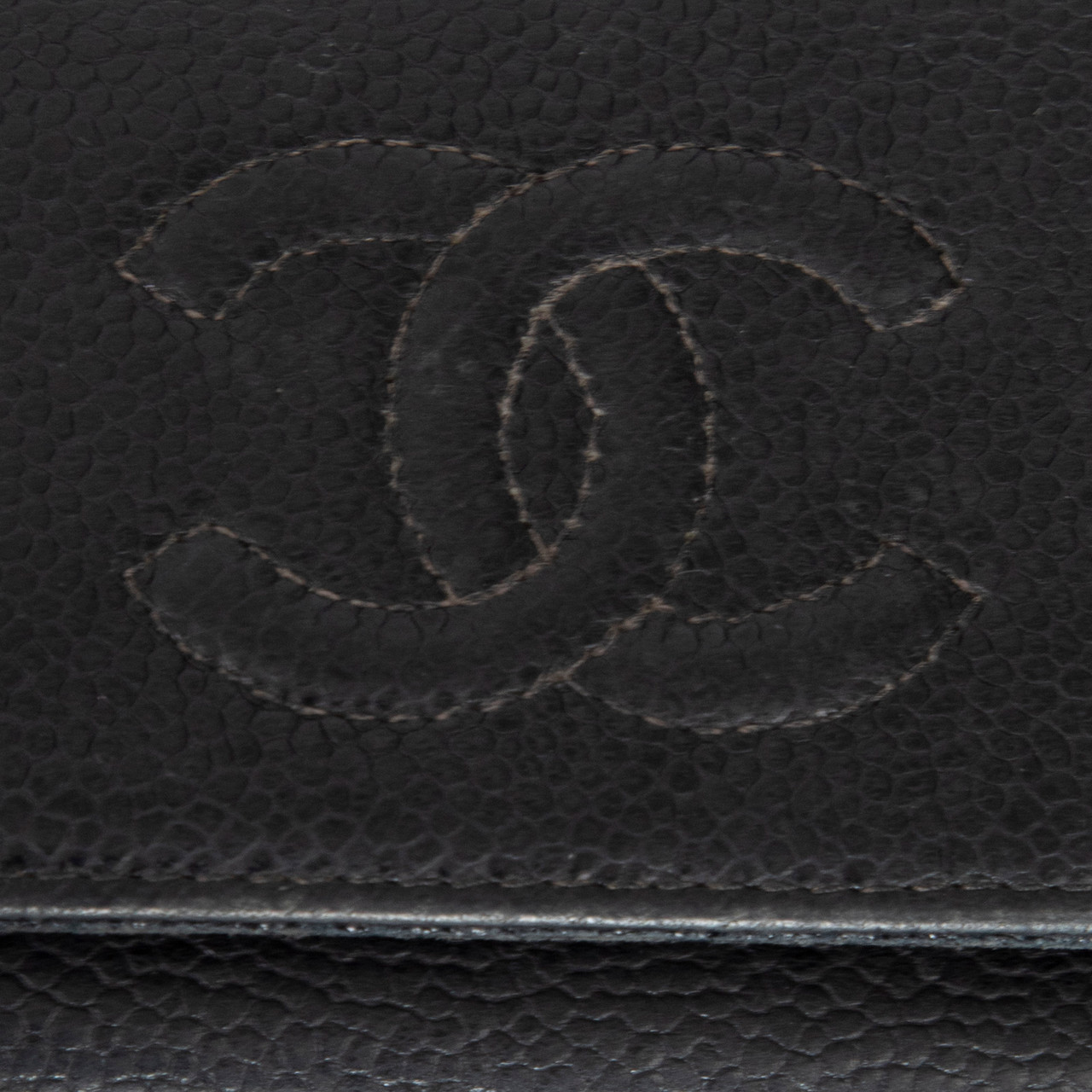 Chanel Black Caviar Leather CC Key Holder