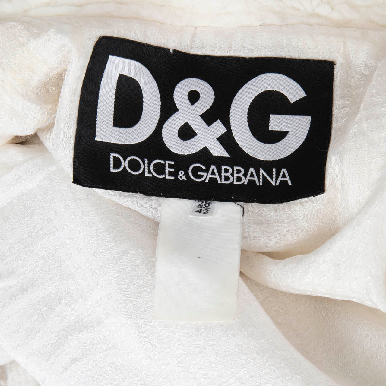 Dolce & Gabbana White Fur Single Breast Coat