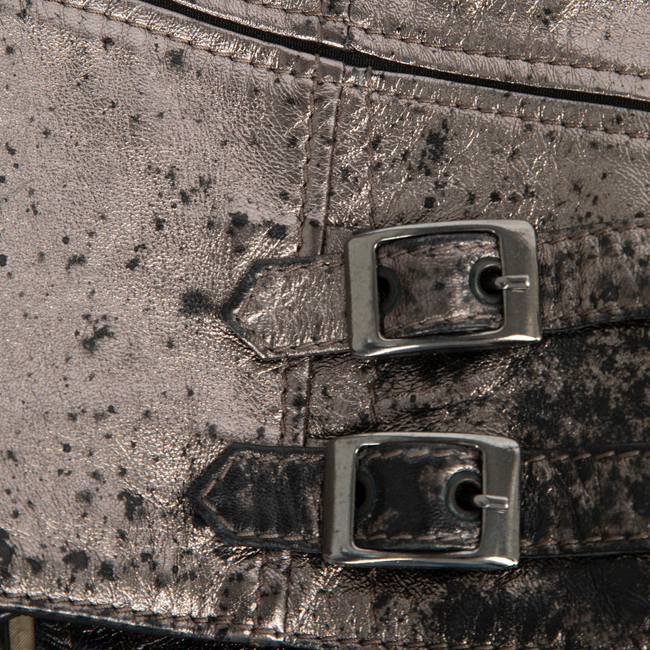 Dolce & Gabbana Silver Metallic Lamb Leather Jacket