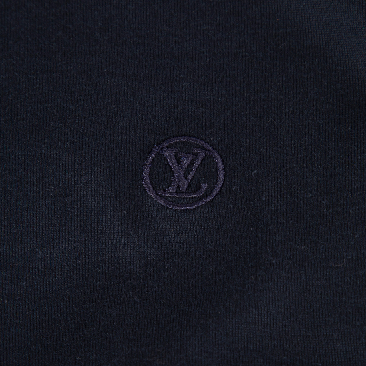 Louis Vuitton Navy Logo Embroidered T-Shirt