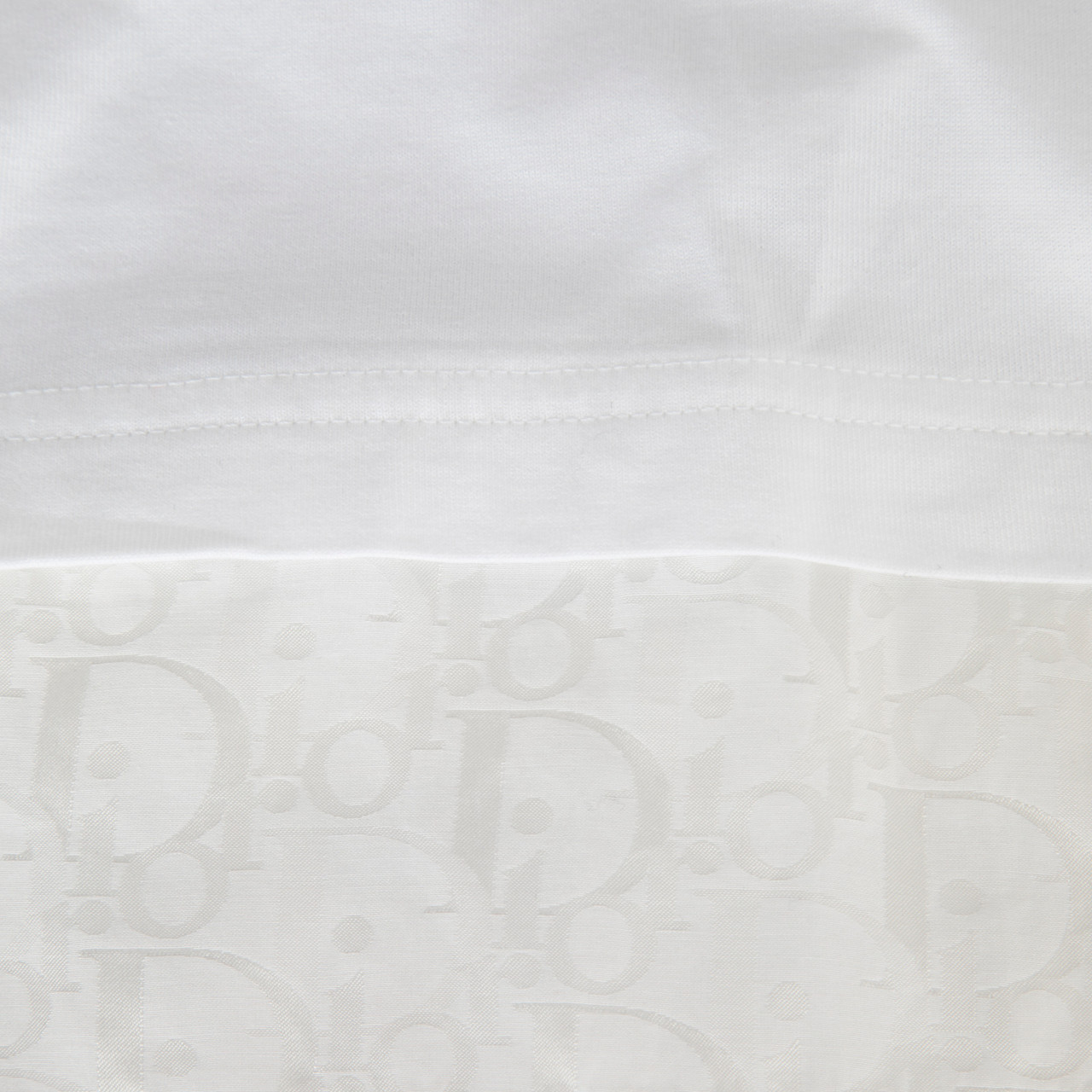 Dior White Oblique Hem T-Shirt