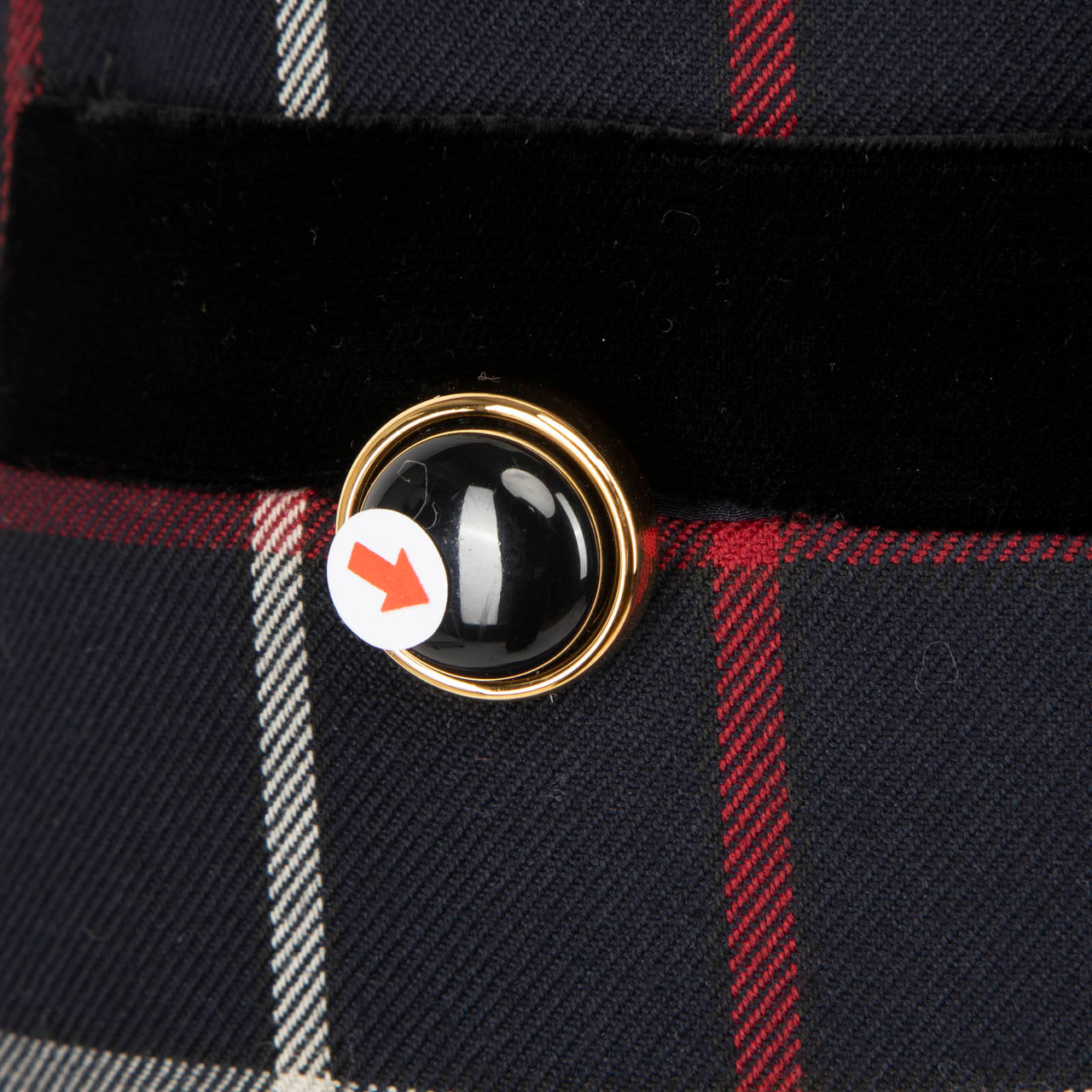 Miu Miu Navy Checkered Mini A-Line Skirt