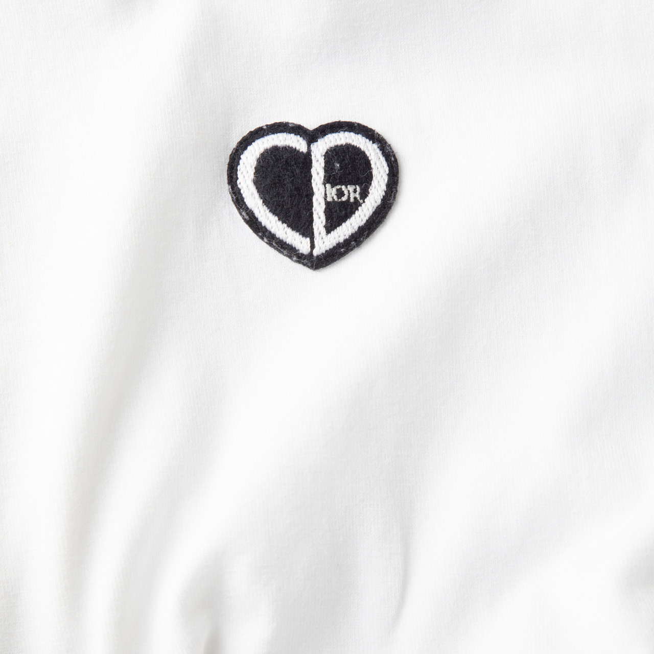 Dior White Heart Logo Patch T-Shirt