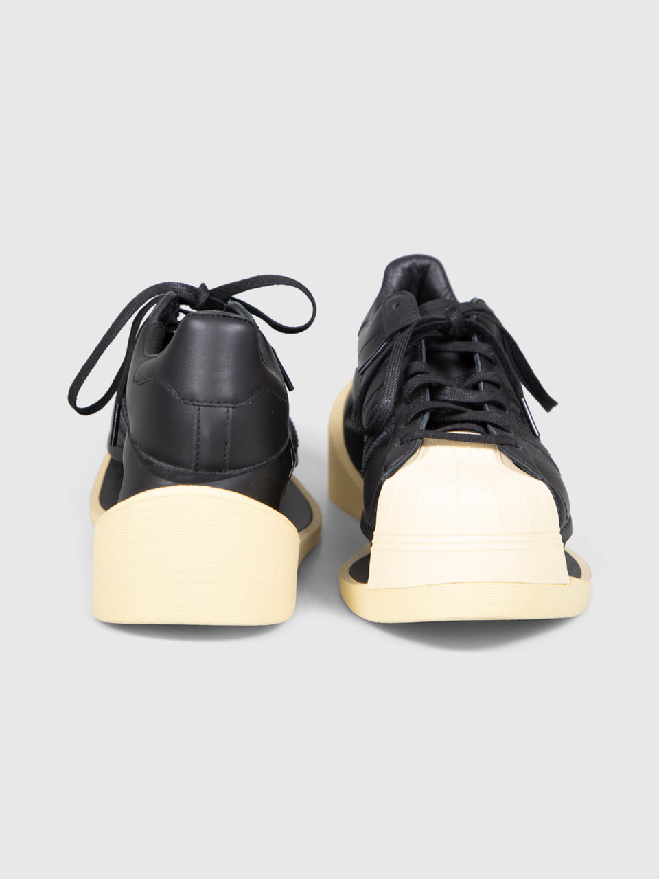Yohji Yamamoto Y-3 Black Leather Gendo Superstar Trainers