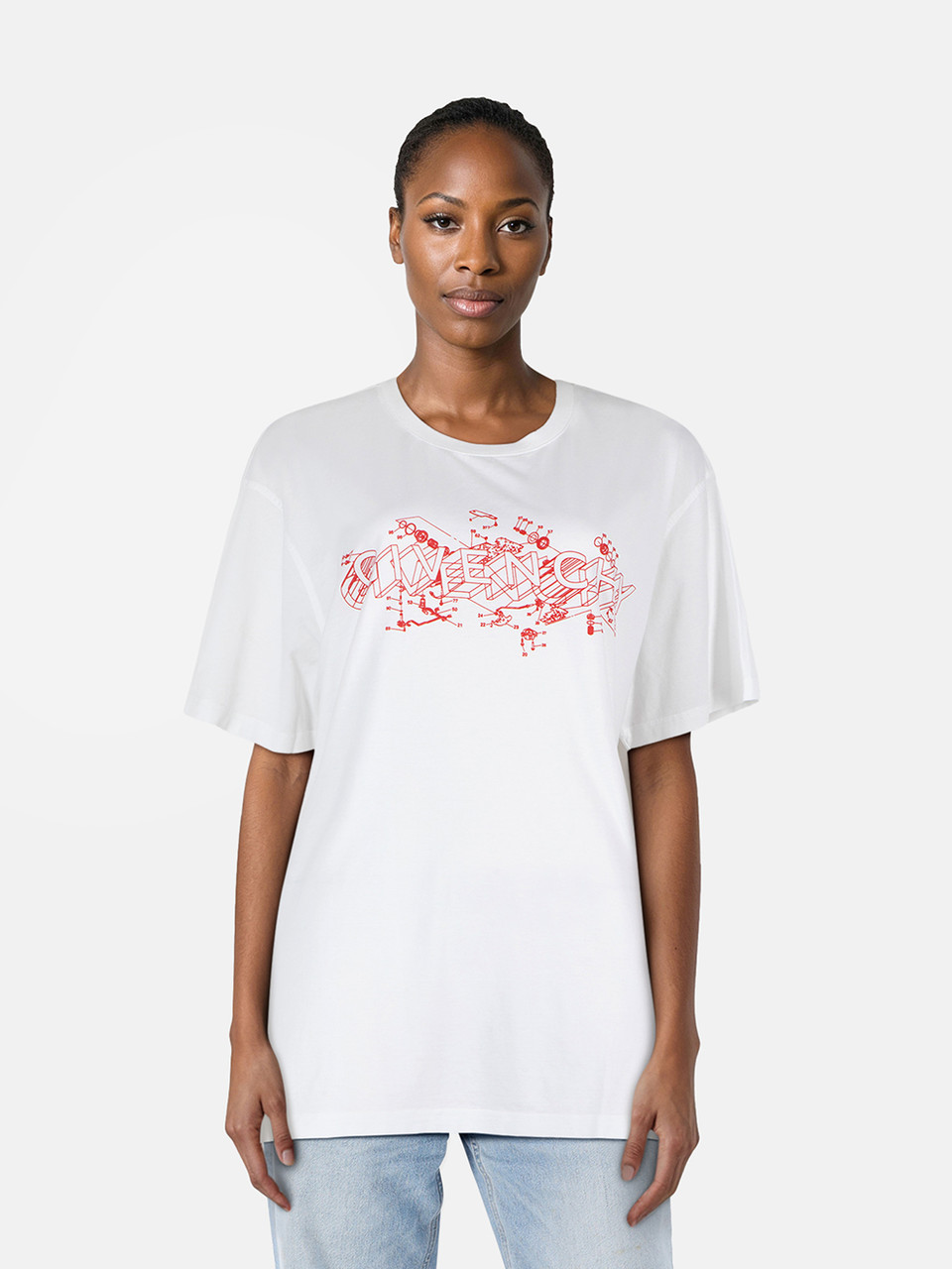 Givenchy White Logo Graphic Print Top