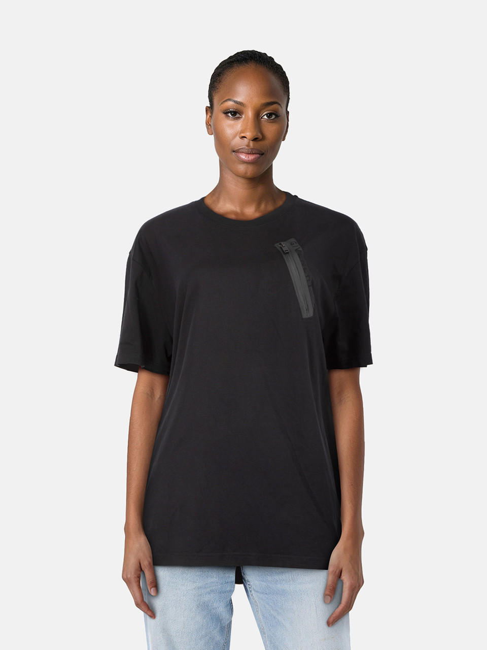 Givenchy Black Front Logo Zip Pocket T-Shirt