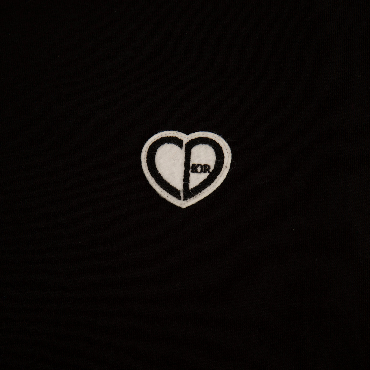 Dior Black Heart Logo Patch T-Shirt