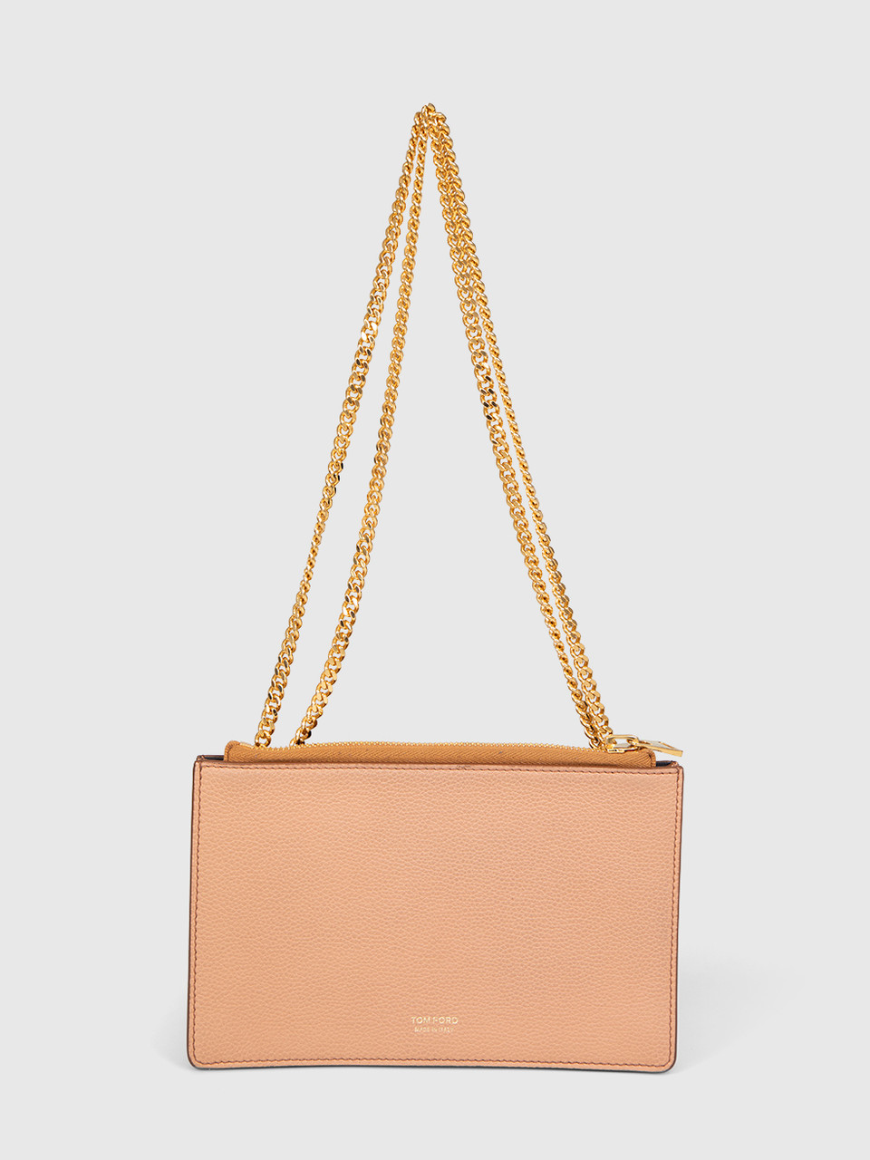 Tom Ford Brown Leather Padlock Shoulder Bag