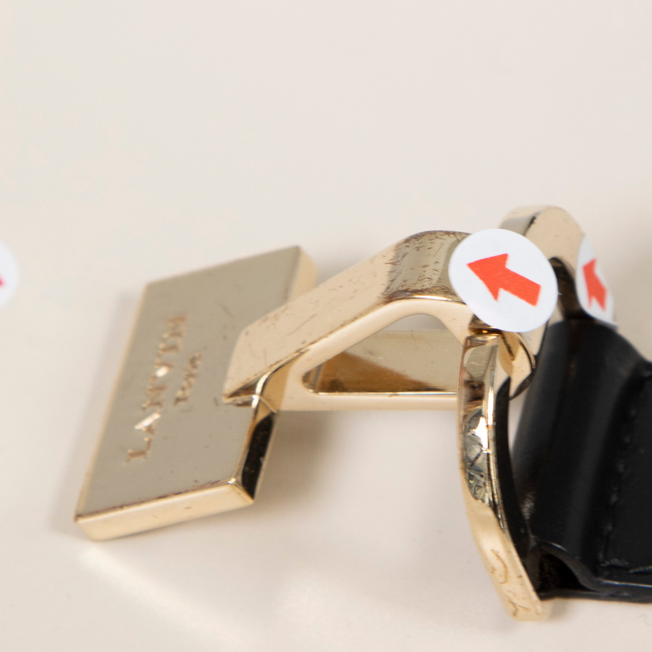 Lanvin Ecru Leather Chain Detail Crossbody Bag