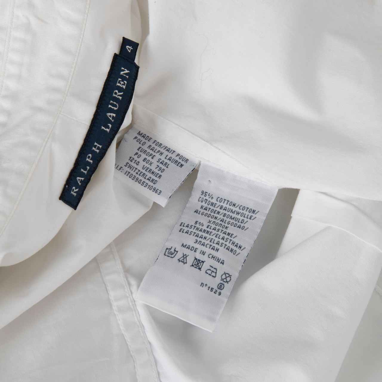 Ralph Lauren White Ruffle Long Sleeve Shirt