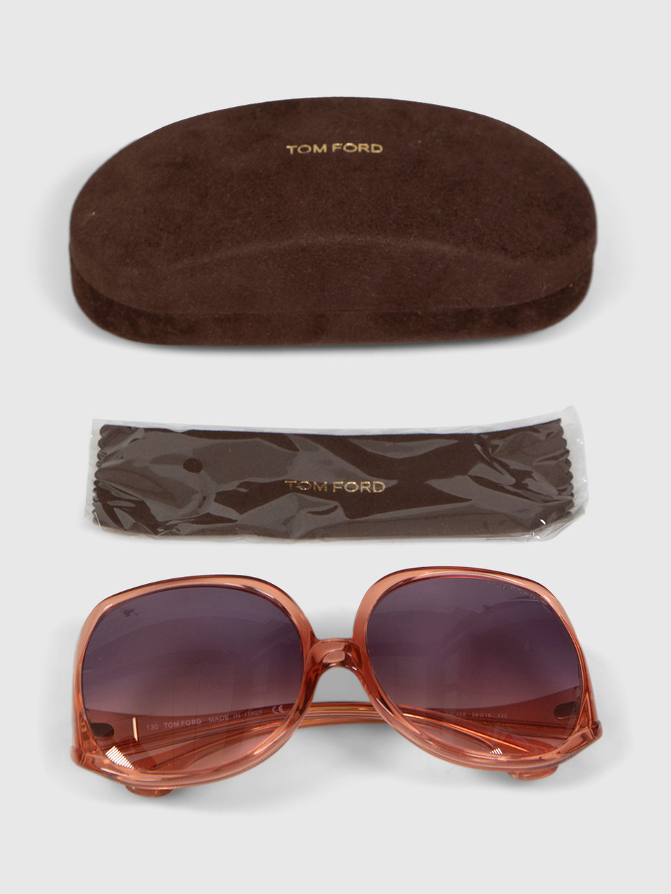 Tom Ford Pink Square Frame Gradient Sunglasses