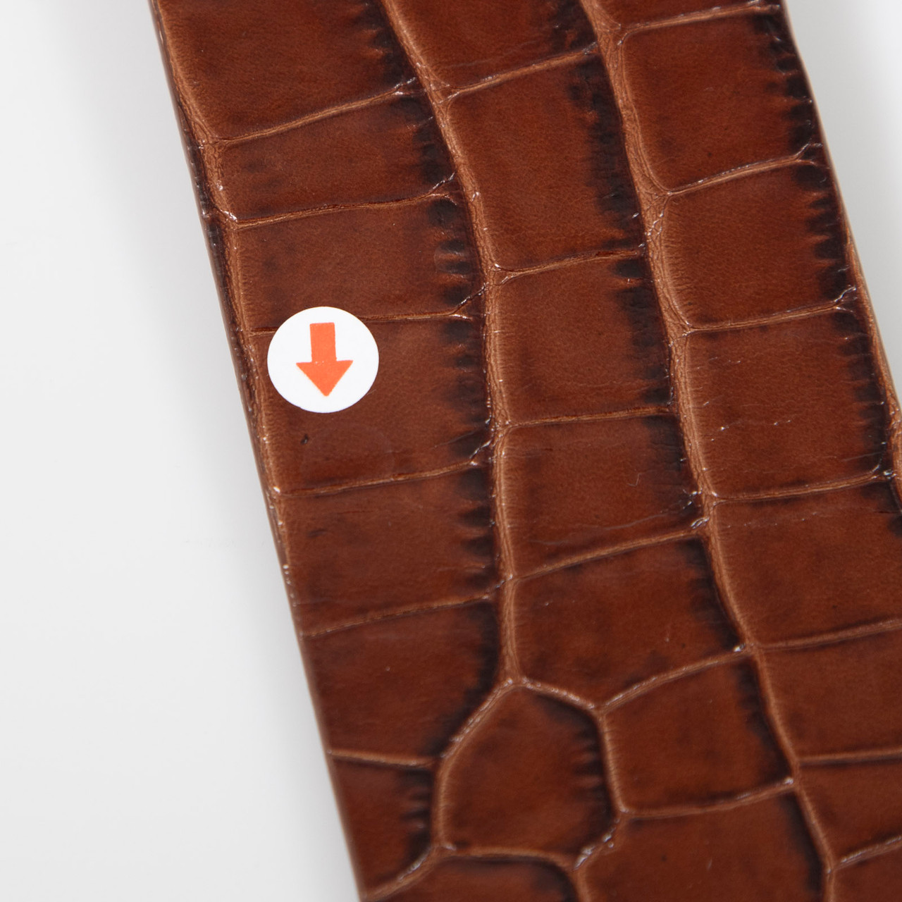 Max Mara Brown Croc Embossed Leather Belt