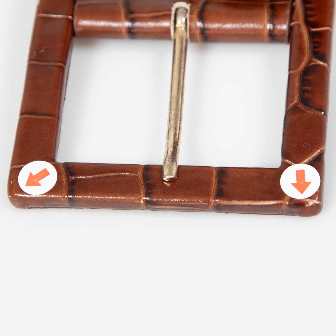 Max Mara Brown Croc Embossed Leather Belt