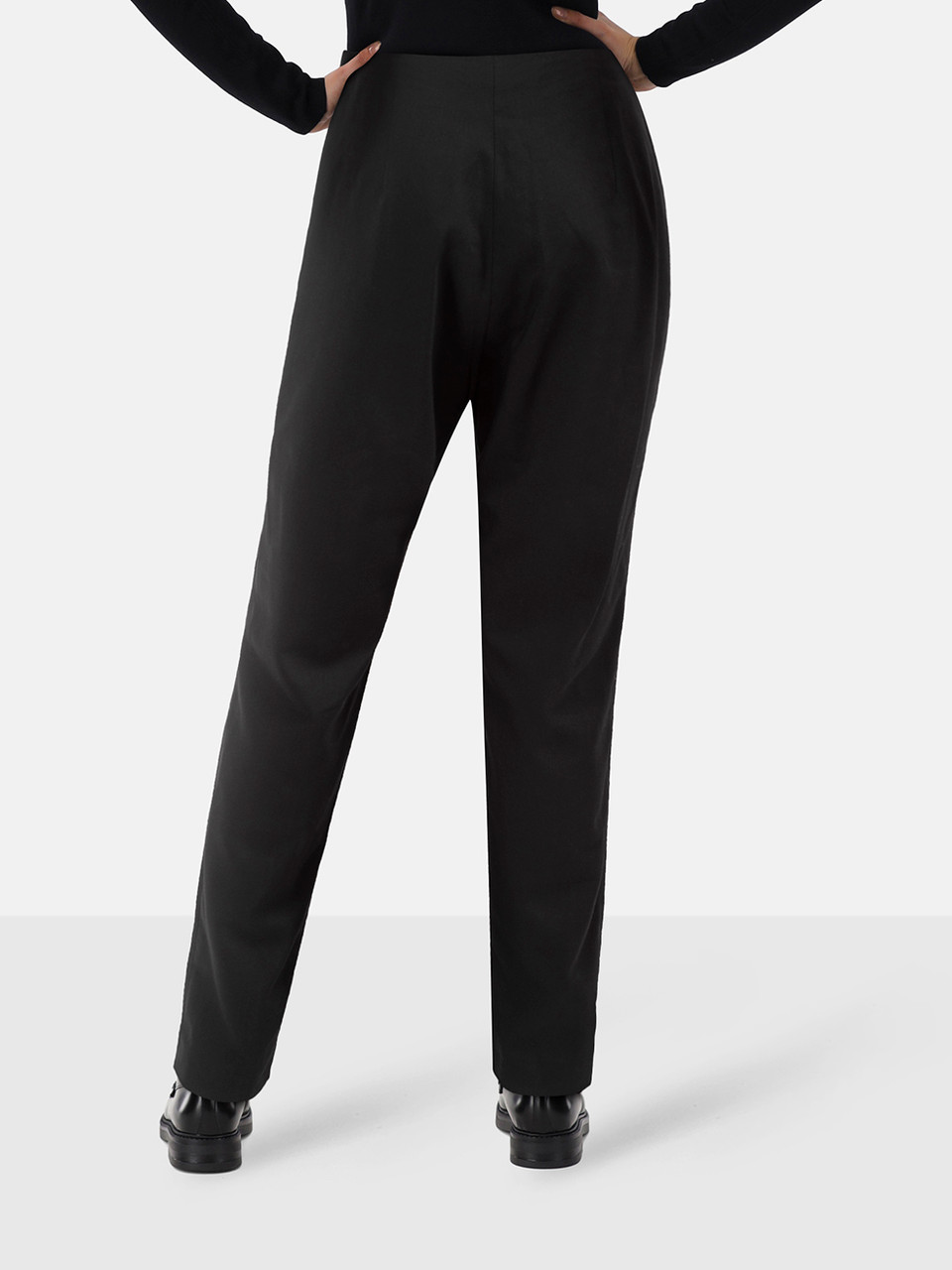 Jil Sander Black Wool Slim Fit High Rise Trousers