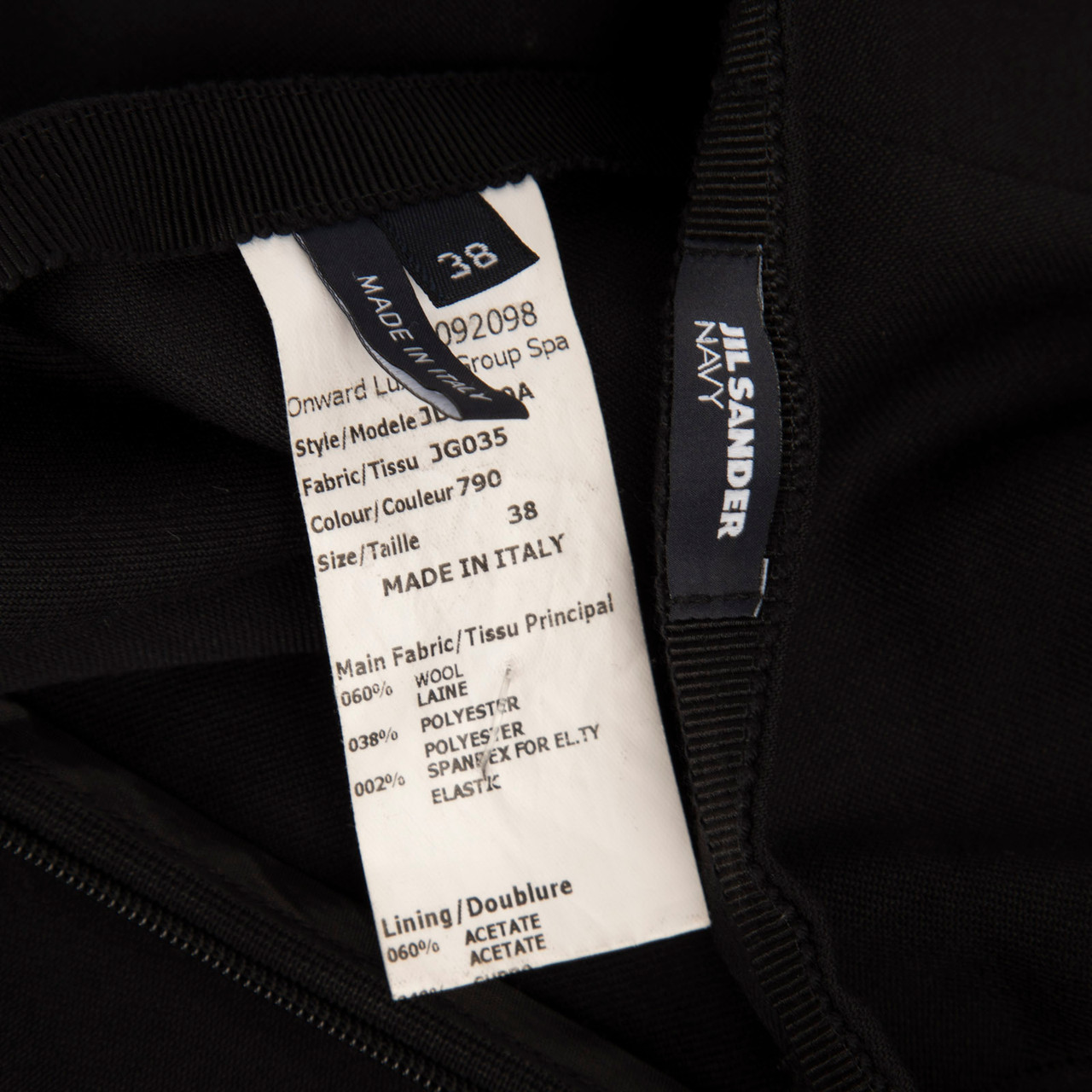 Jil Sander Black Wool Slim Fit High Rise Trousers