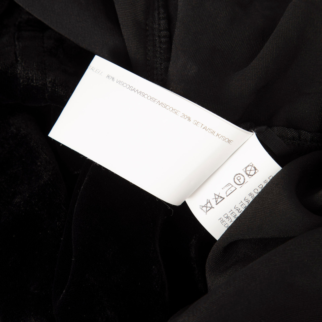 Rick Owens Black Velvet V-Neck Top