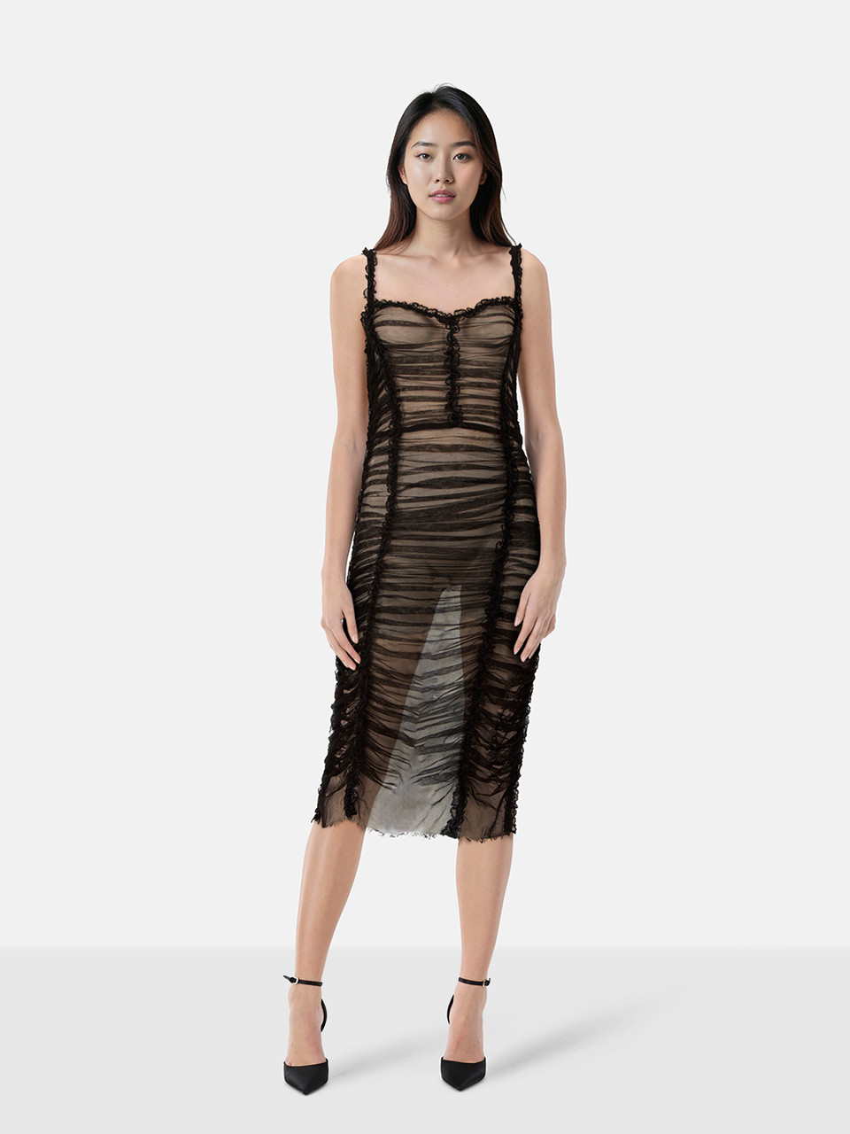 Dolce & Gabbana Black Sheer Tulle Dress