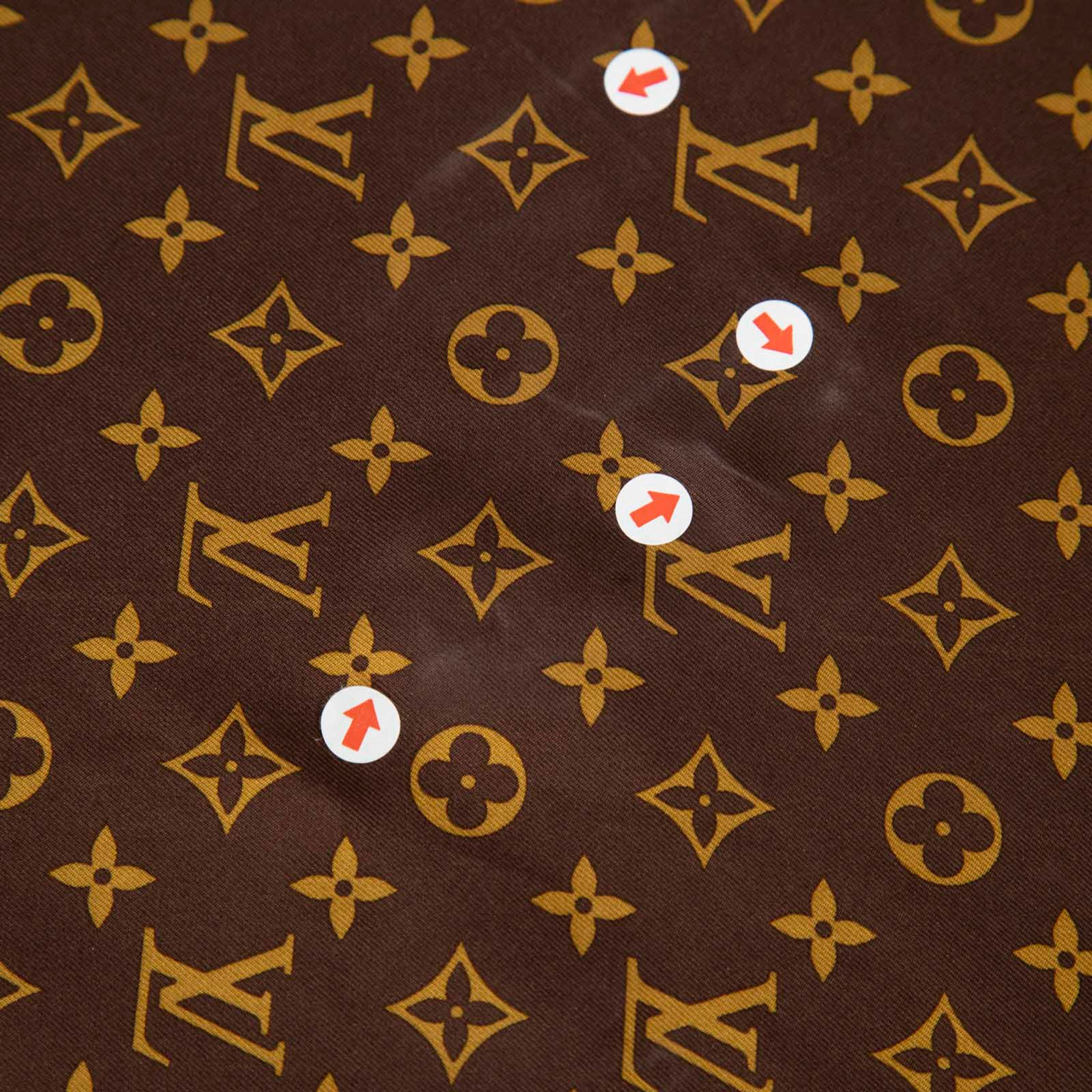 Louis Vuitton Brown Silk Monogram Print Scarf