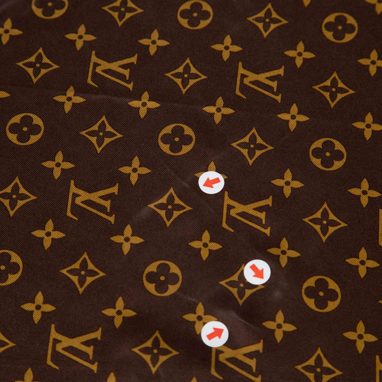 Louis Vuitton Brown Silk Monogram Print Scarf
