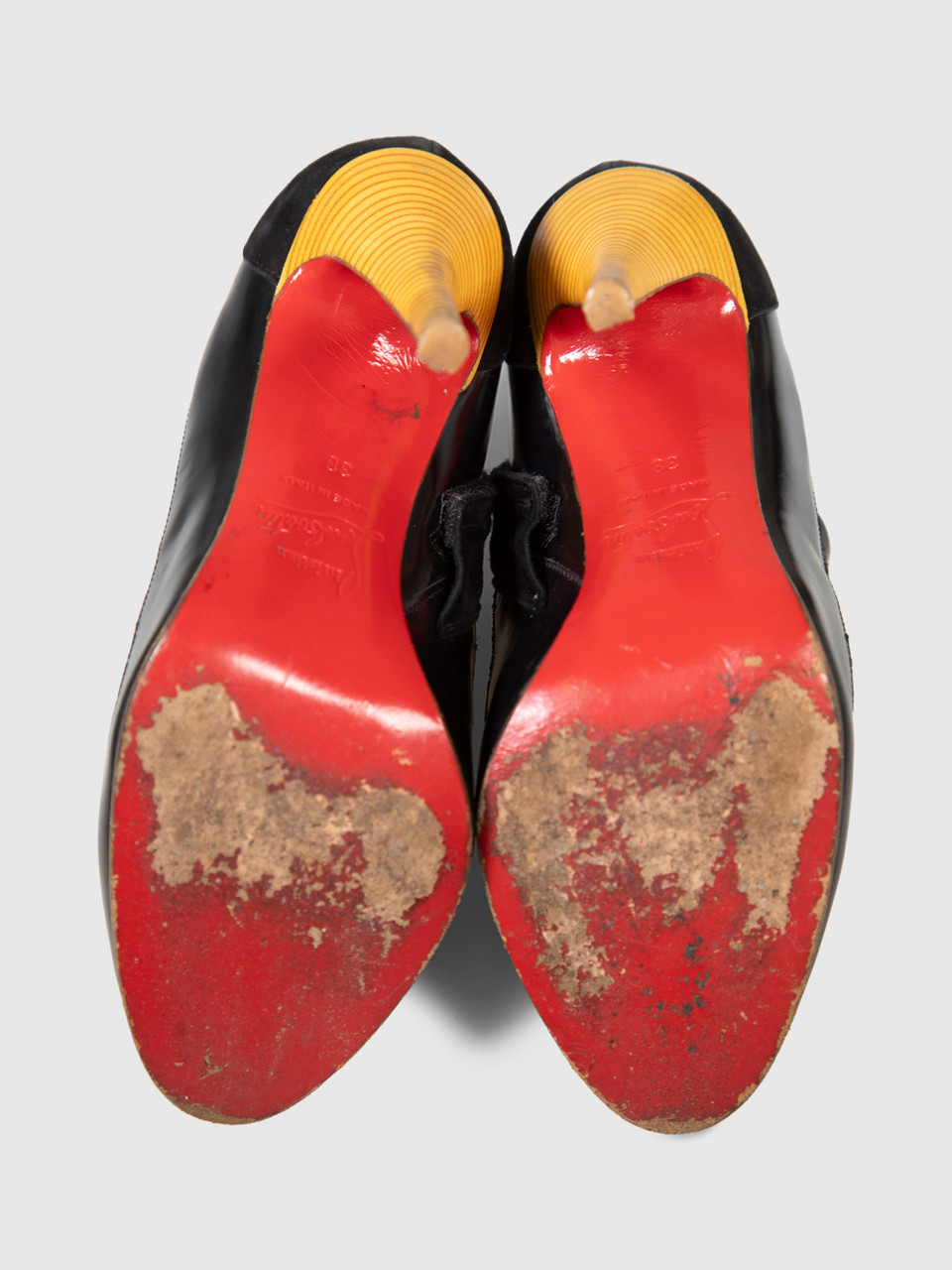 Christian Louboutin Leather & Pony Style Panelled Heels