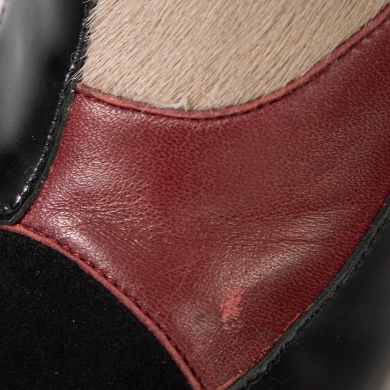 Christian Louboutin Leather & Pony Style Panelled Heels