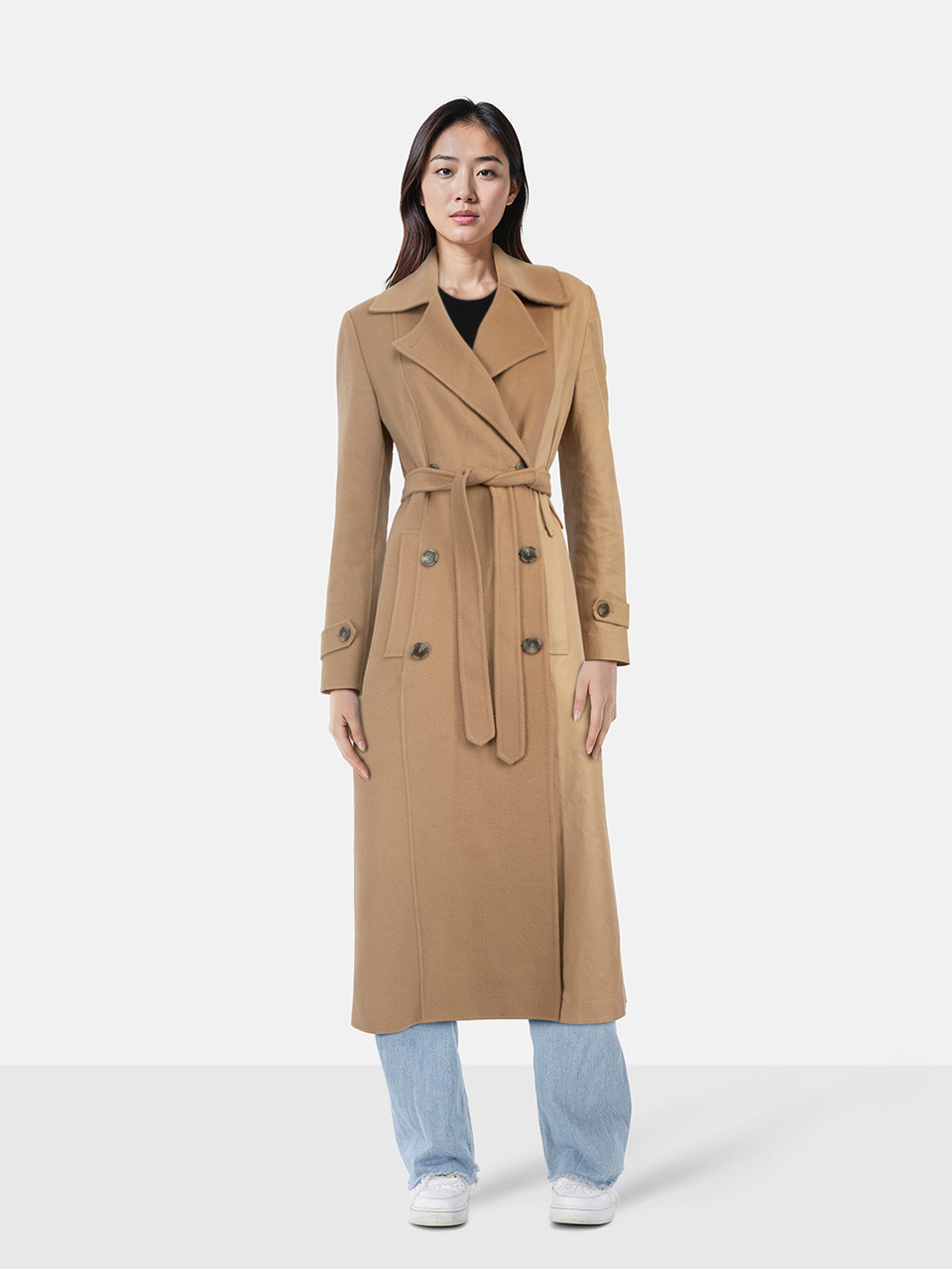Max Mara Brown Wool Panelled Double Breasted Coat