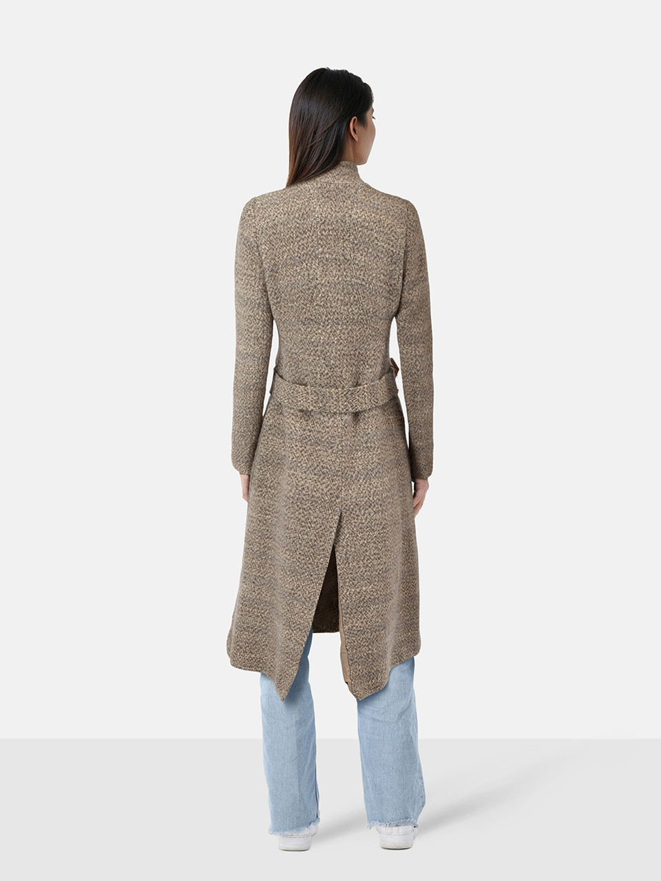 Alexander McQueen Brown Wool Belted Long Coat