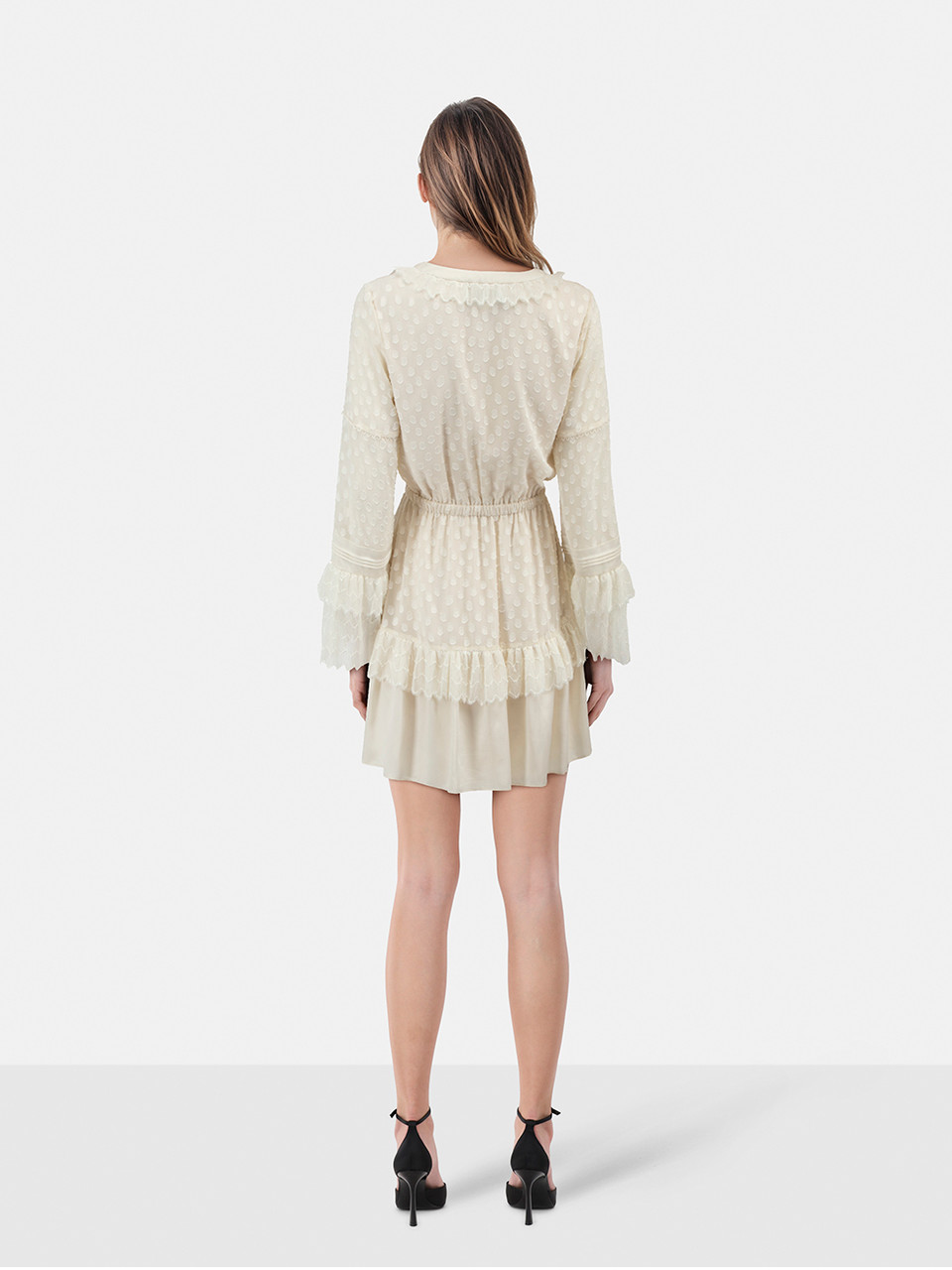 Alexis White Polkadot Long Sleeves Dress