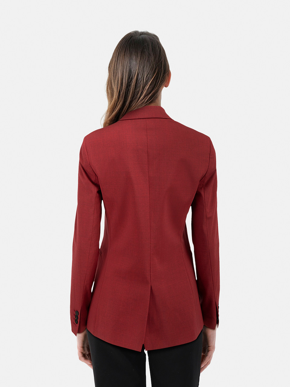 Theory Red Single Breasted Wool Blazer