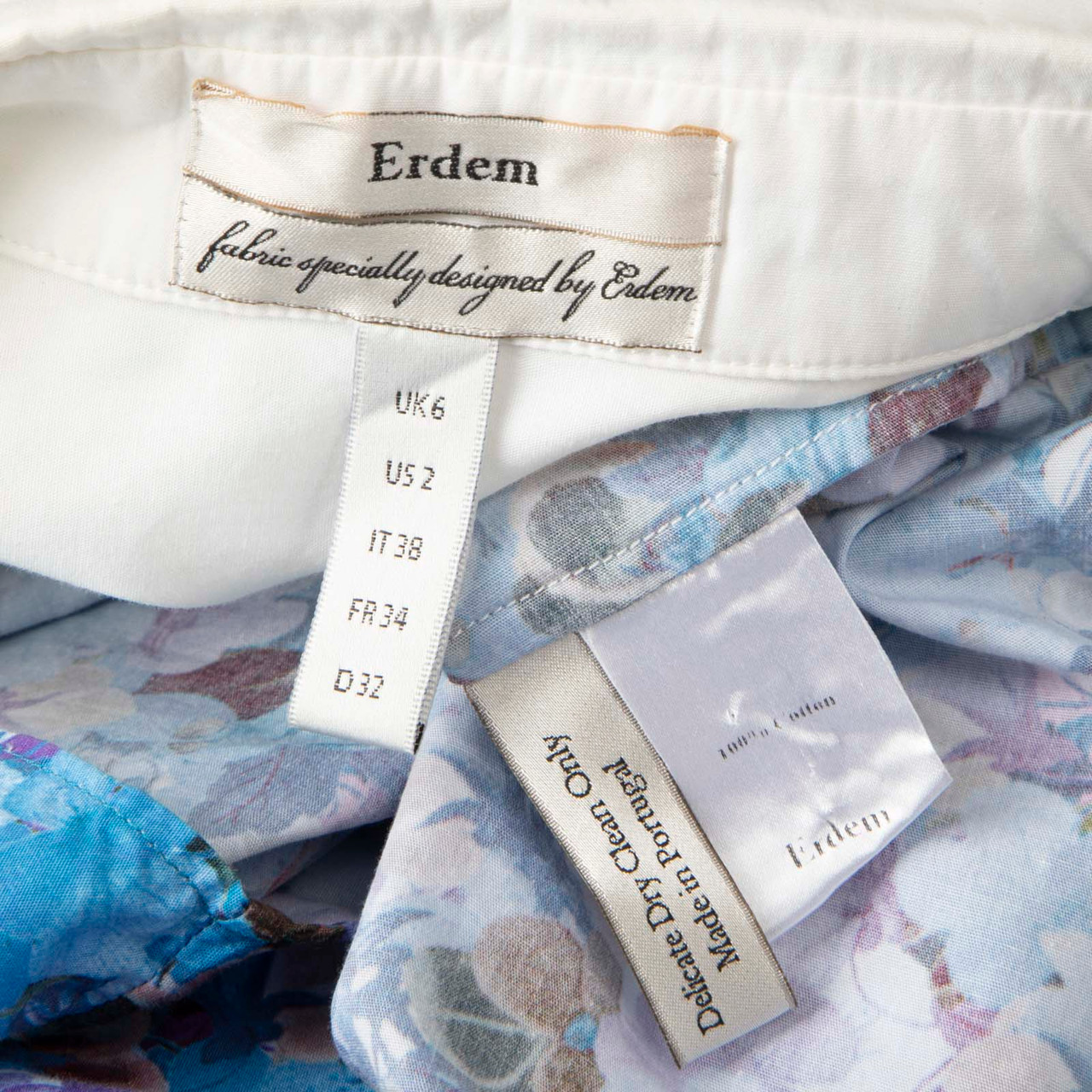 Erdem Blue & White Floral Long Sleeve Shirt