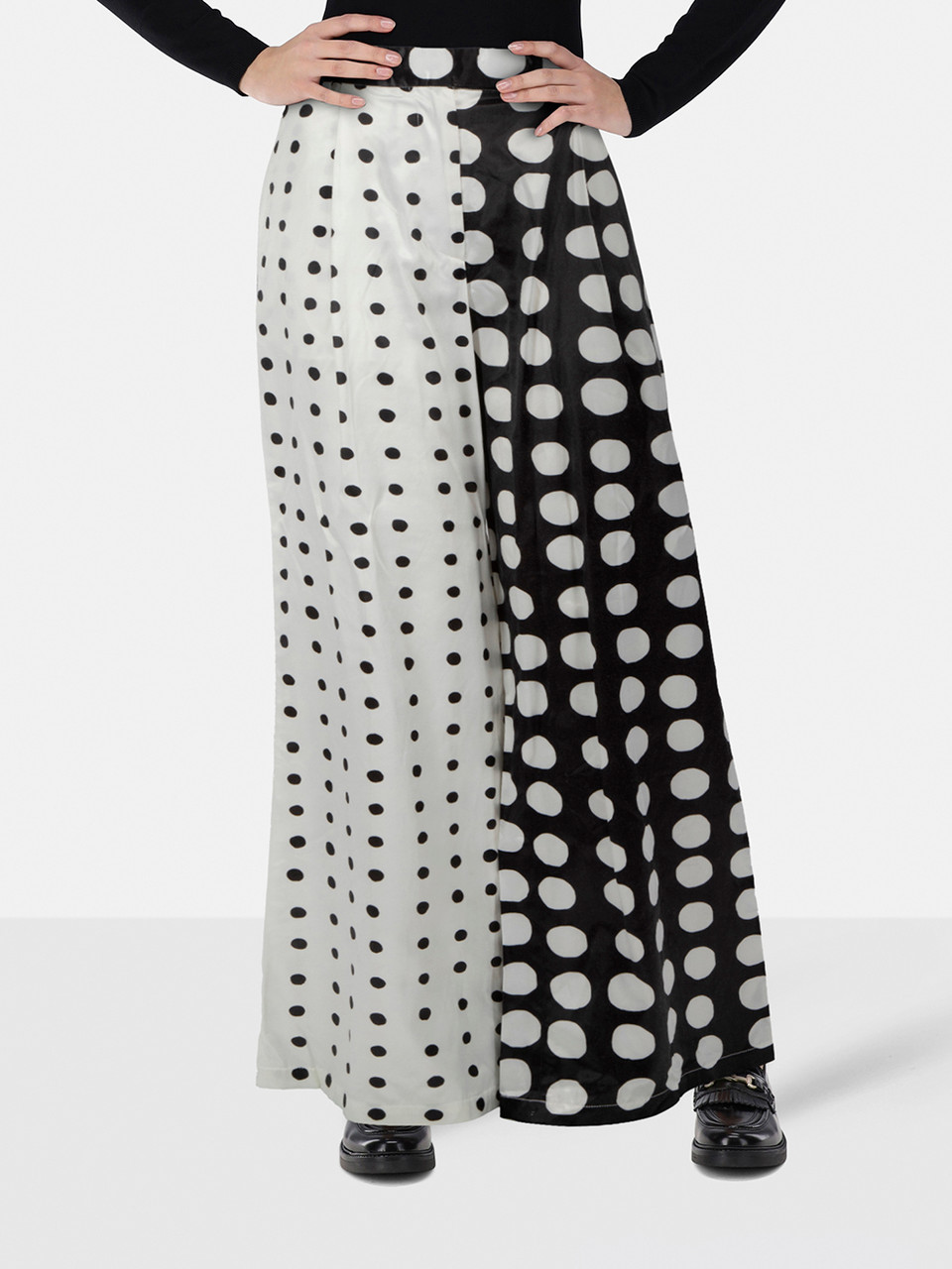 Christopher John Rogers Black & White Polkadot Trousers