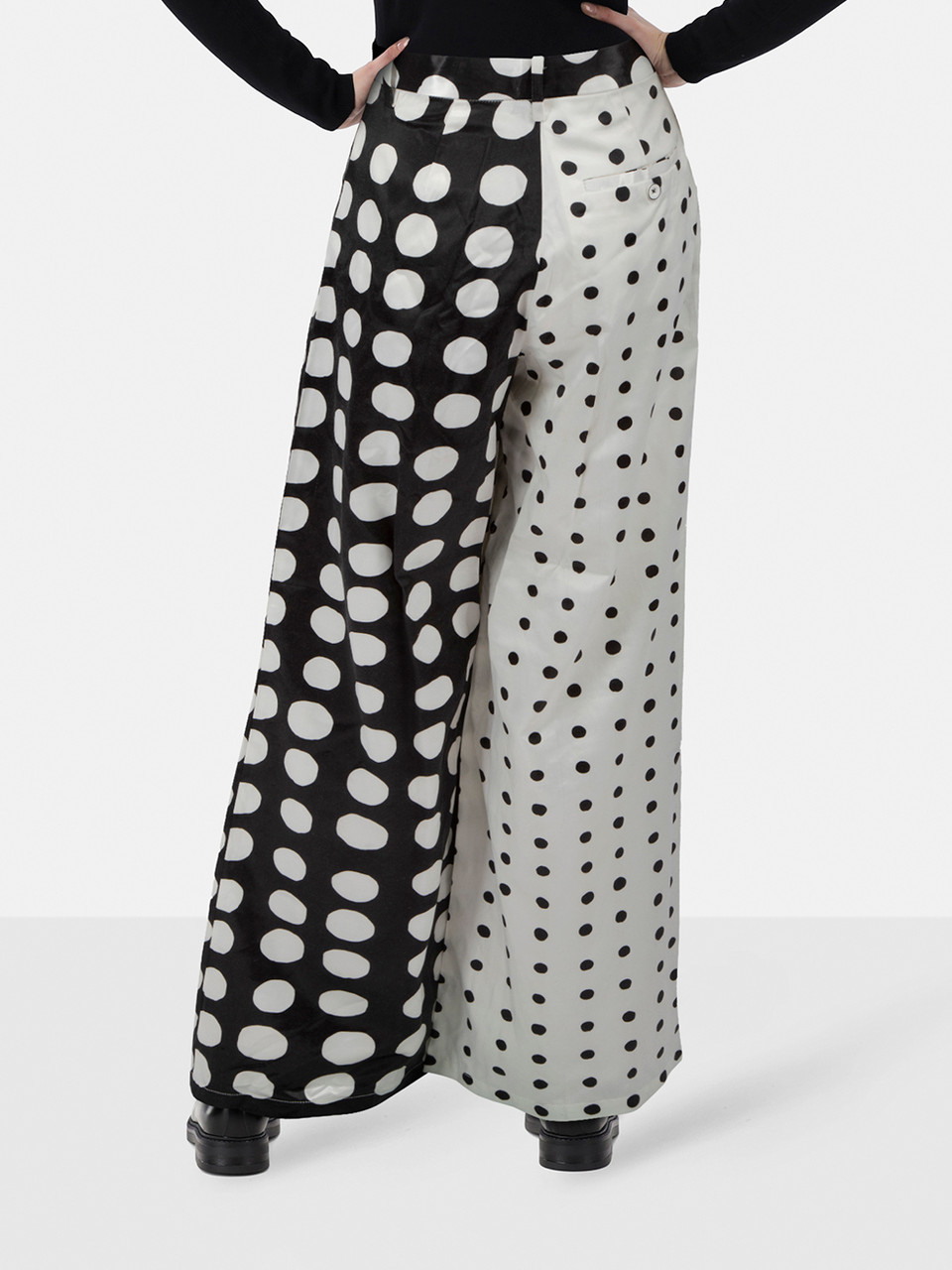 Christopher John Rogers Black & White Polkadot Trousers