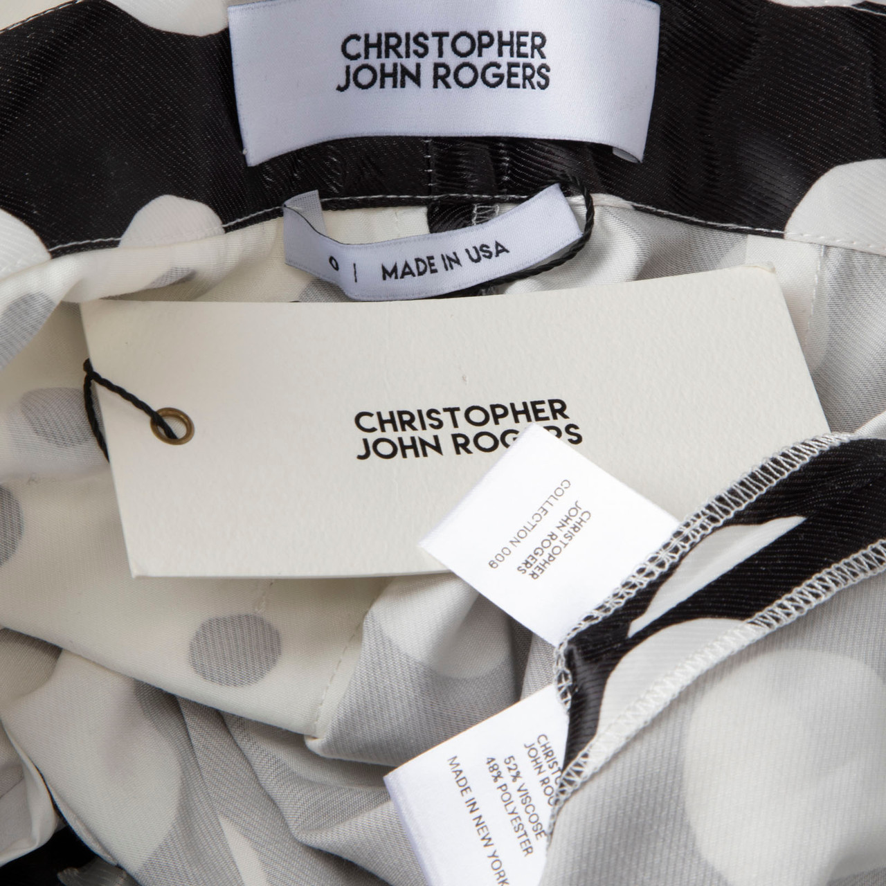 Christopher John Rogers Black & White Polkadot Trousers