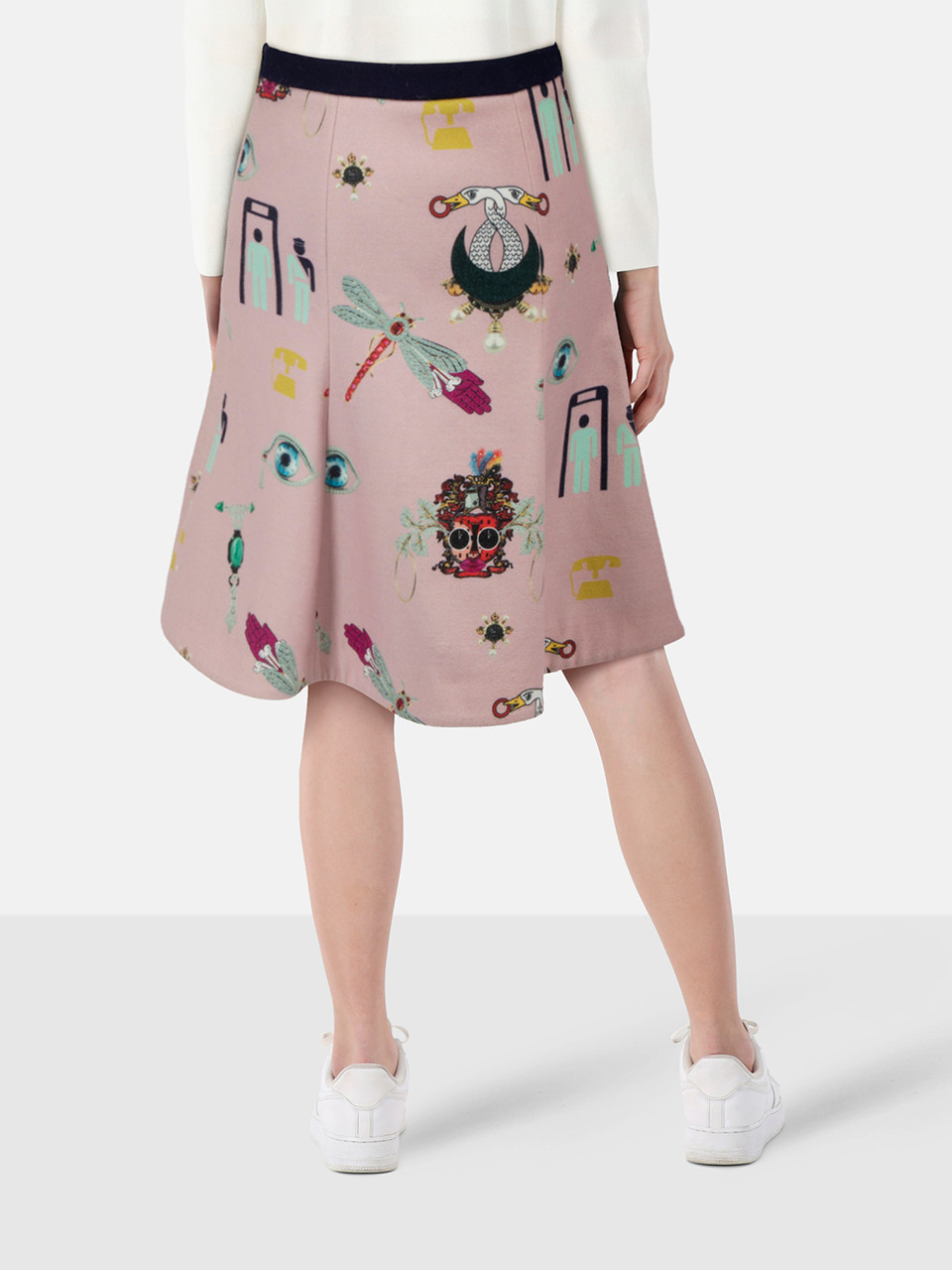 Mary Katrantzou Pink Abstract Knee Length Skirt