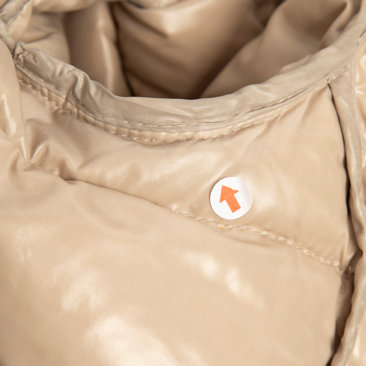 Moncler Beige Raccoon Fur Trim Puffer Jacket