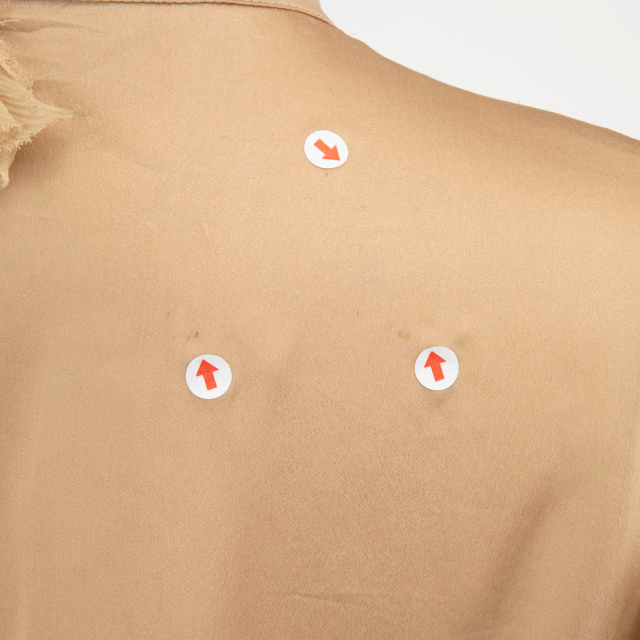 Prada Beige Short Sleeve Ruffle Trim Top