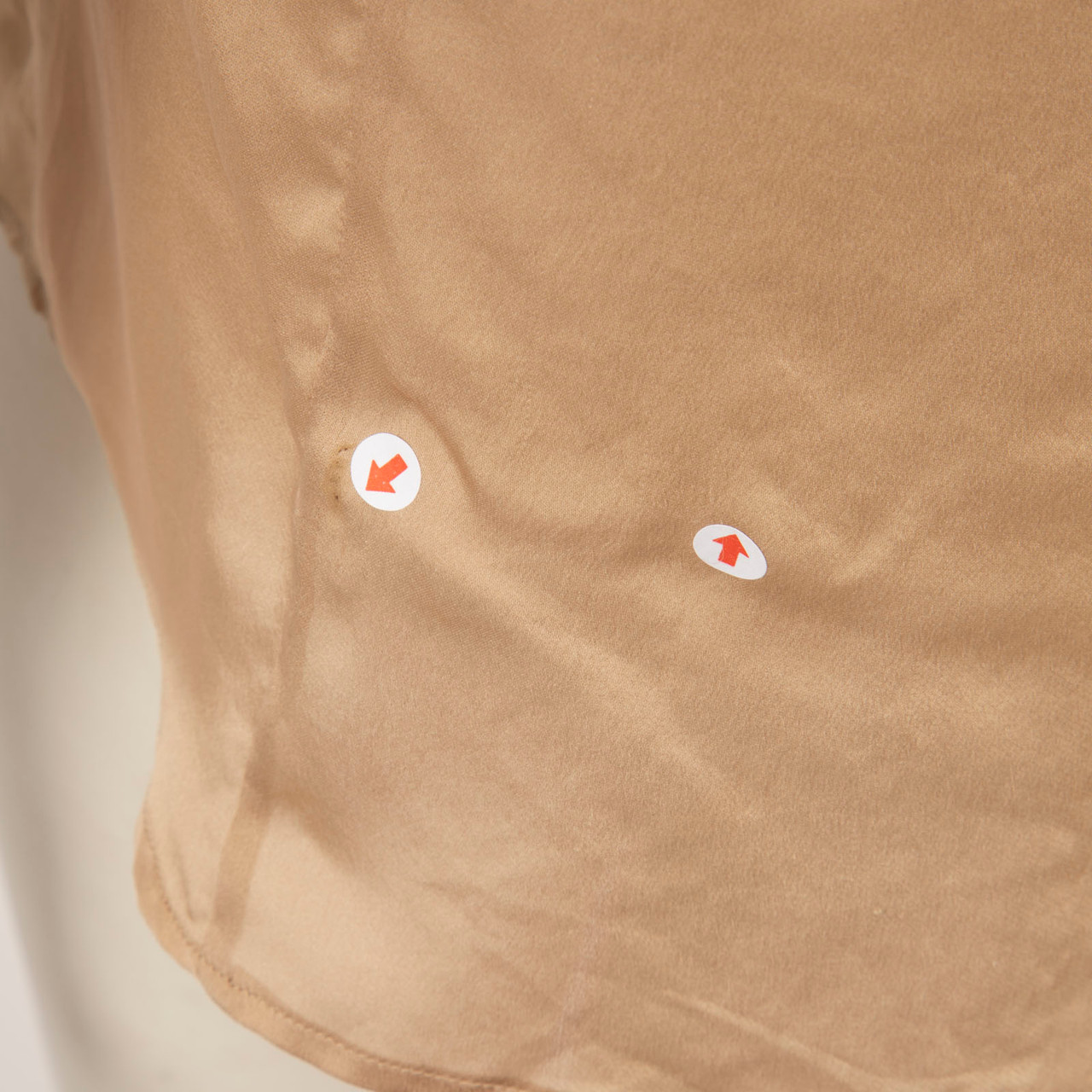 Prada Beige Short Sleeve Ruffle Trim Top