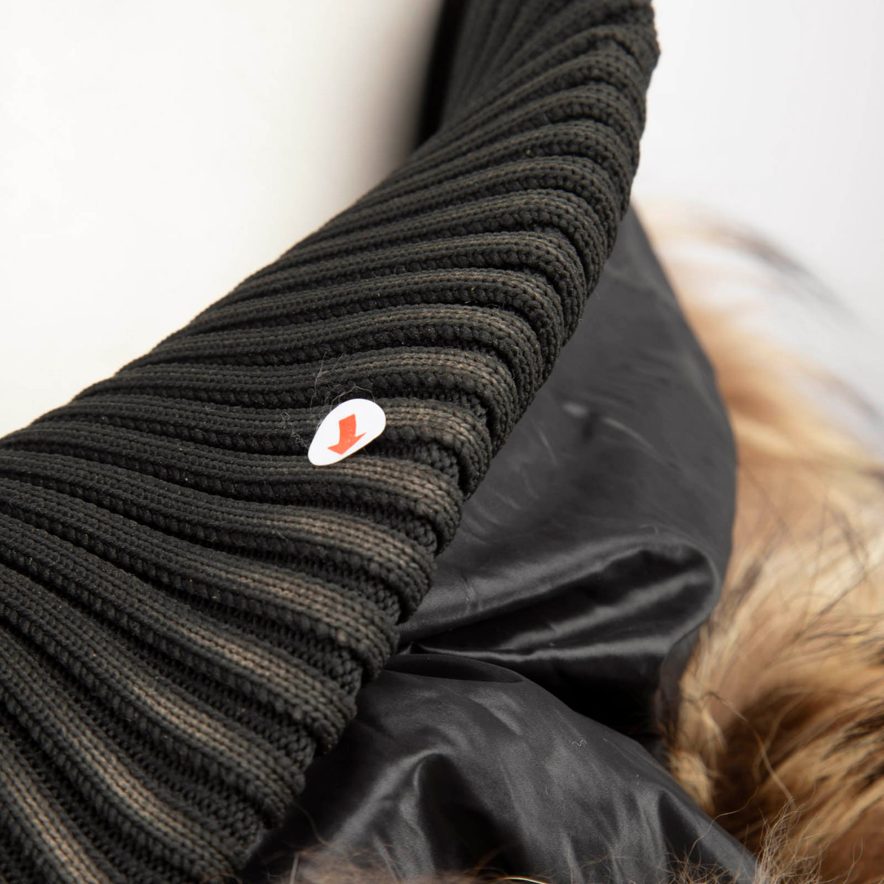 Roberto Cavalli Black Double Zip Fur Trim Coat