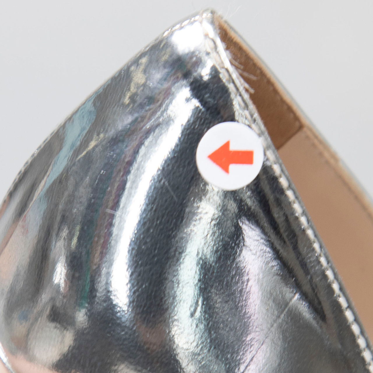 Prada Silver Leather High Heeled Pumps