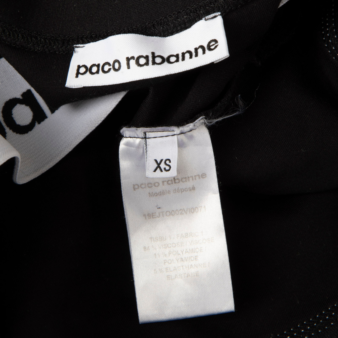 Paco Rabanne Black Logo Band Cropped T-Shirt
