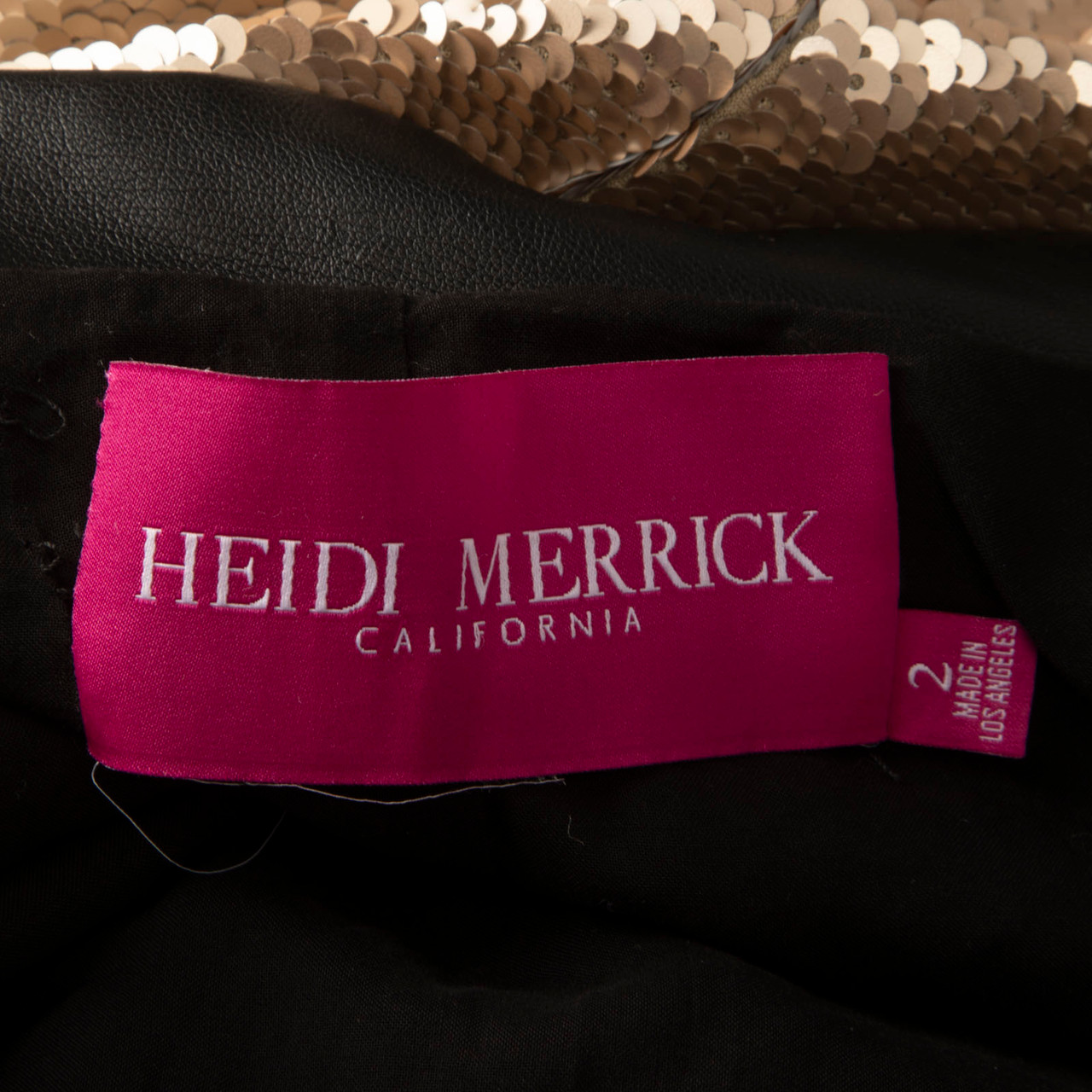 Heidi Merrick Gold & Silver Flip Sequin Midi Skirt