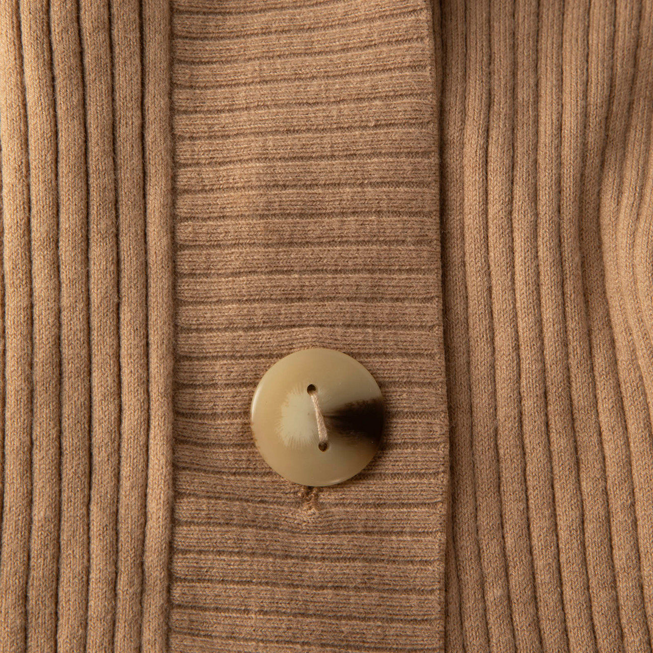 Vince Beige Ribbed Knit Cardigan