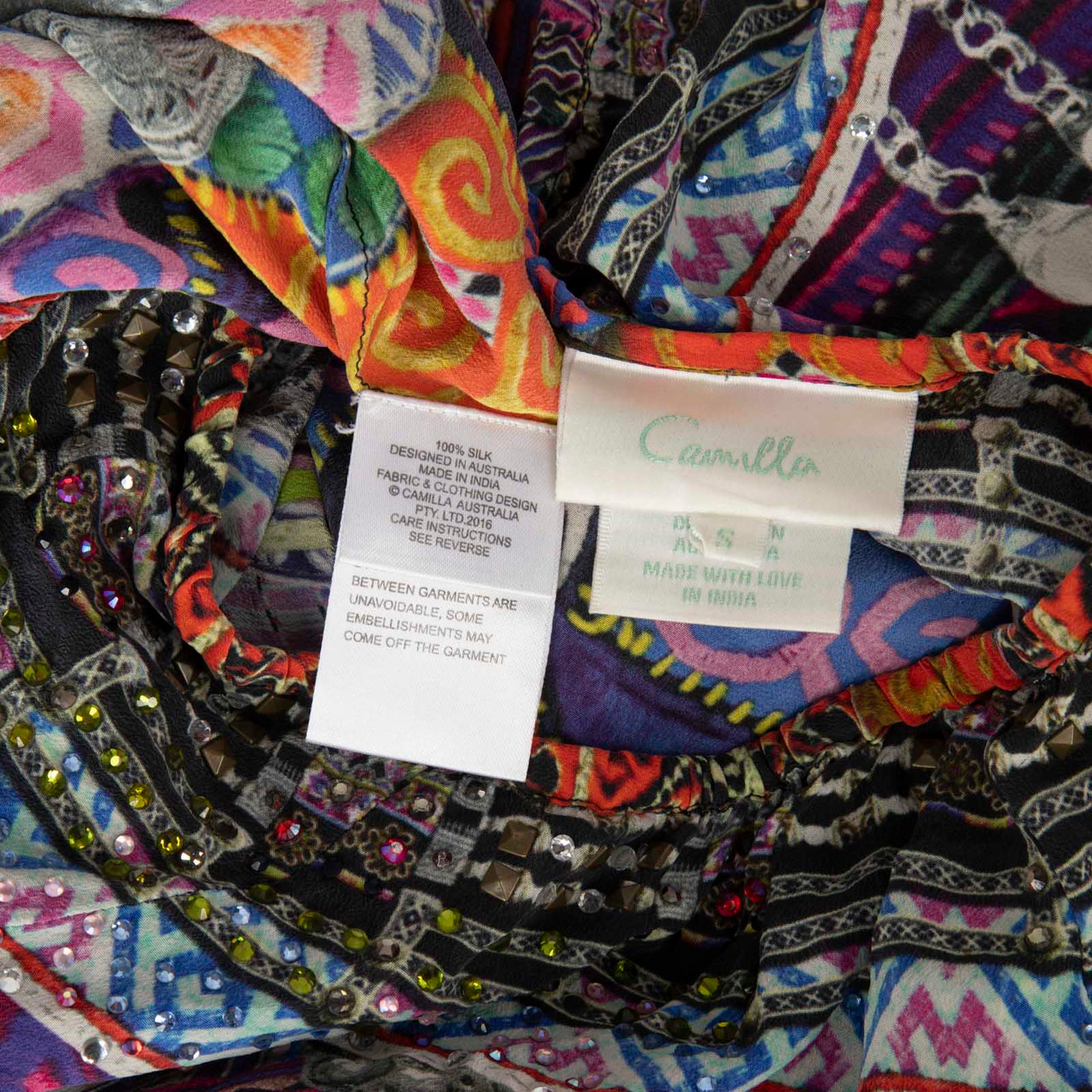 Camilla Abstract Crystal Embellish Mini Dress