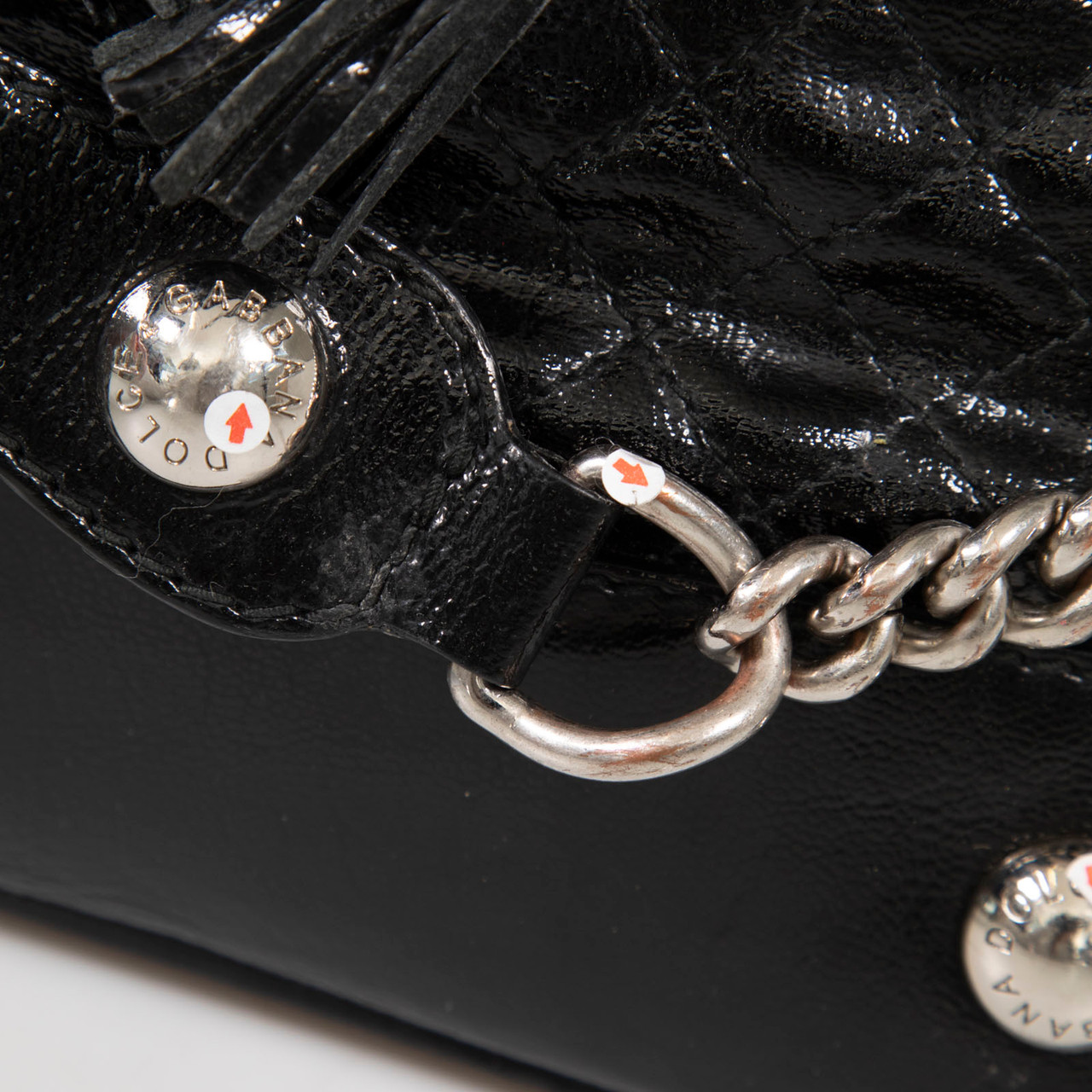 Dolce & Gabbana Black Quilted Patent Shoulder Bag