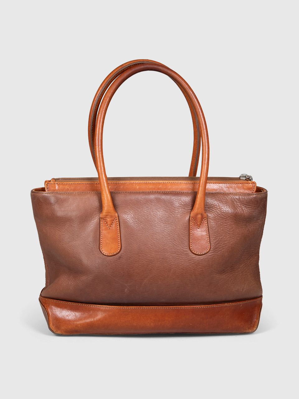 Balenciaga Brown Leather Embossed Logo Handbag