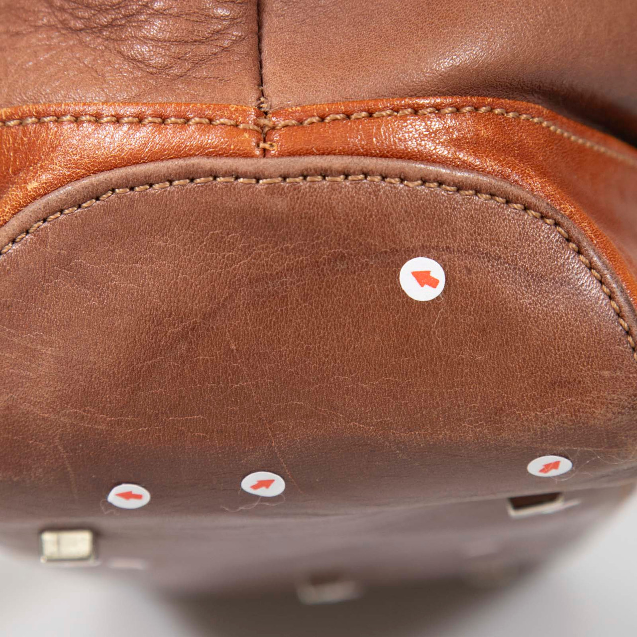 Balenciaga Brown Leather Embossed Logo Handbag