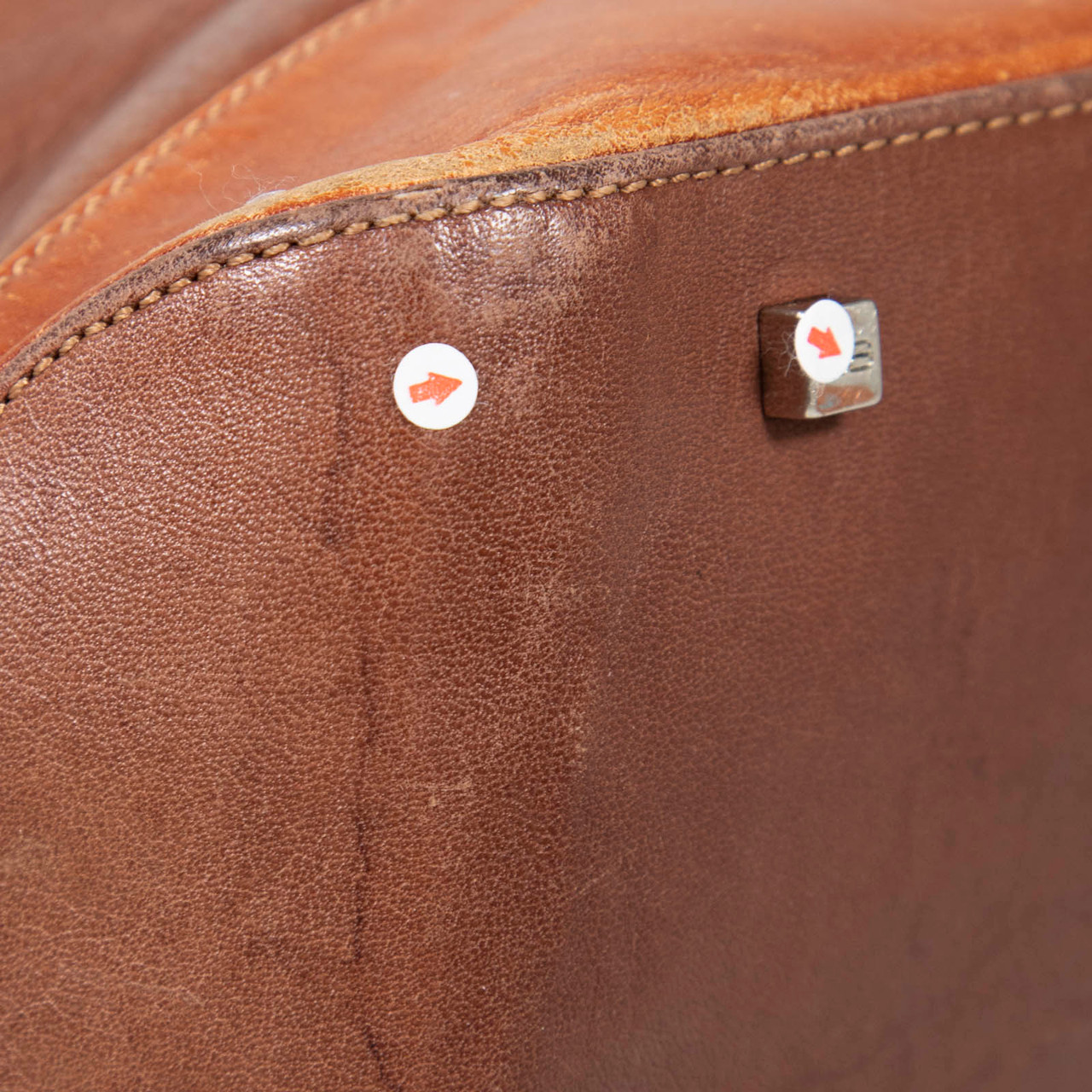 Balenciaga Brown Leather Embossed Logo Handbag